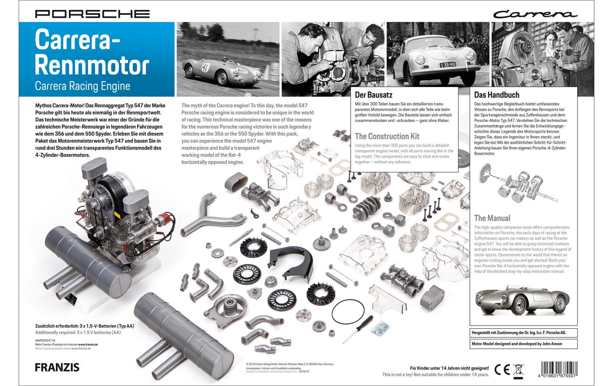 Franzis Spielbausteine »Porsche Carrera-Rennmotor Boxermodell Typ 547«