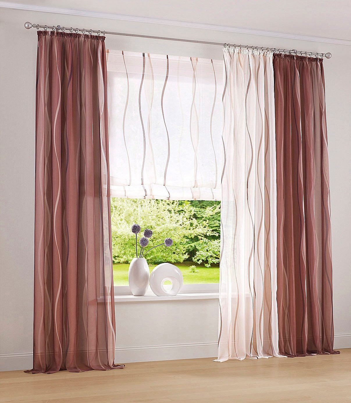 my home Raffrollo »Dimona«, Jelmoli-Versand Polyester, kaufen Klettschiene, online Voile, Wellen | Transparent, mit