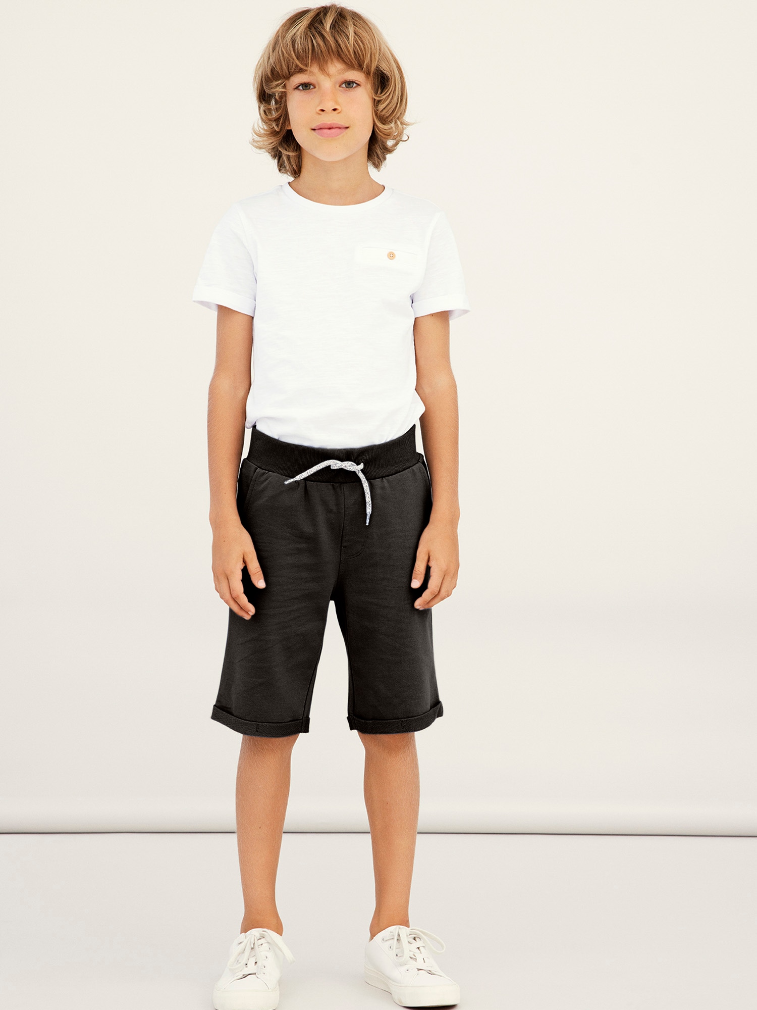 Name It Sweatshorts »NKMVERMO LONG SWE SHORTS UNB F NOOS« Baumwolle, Umschlagsaum