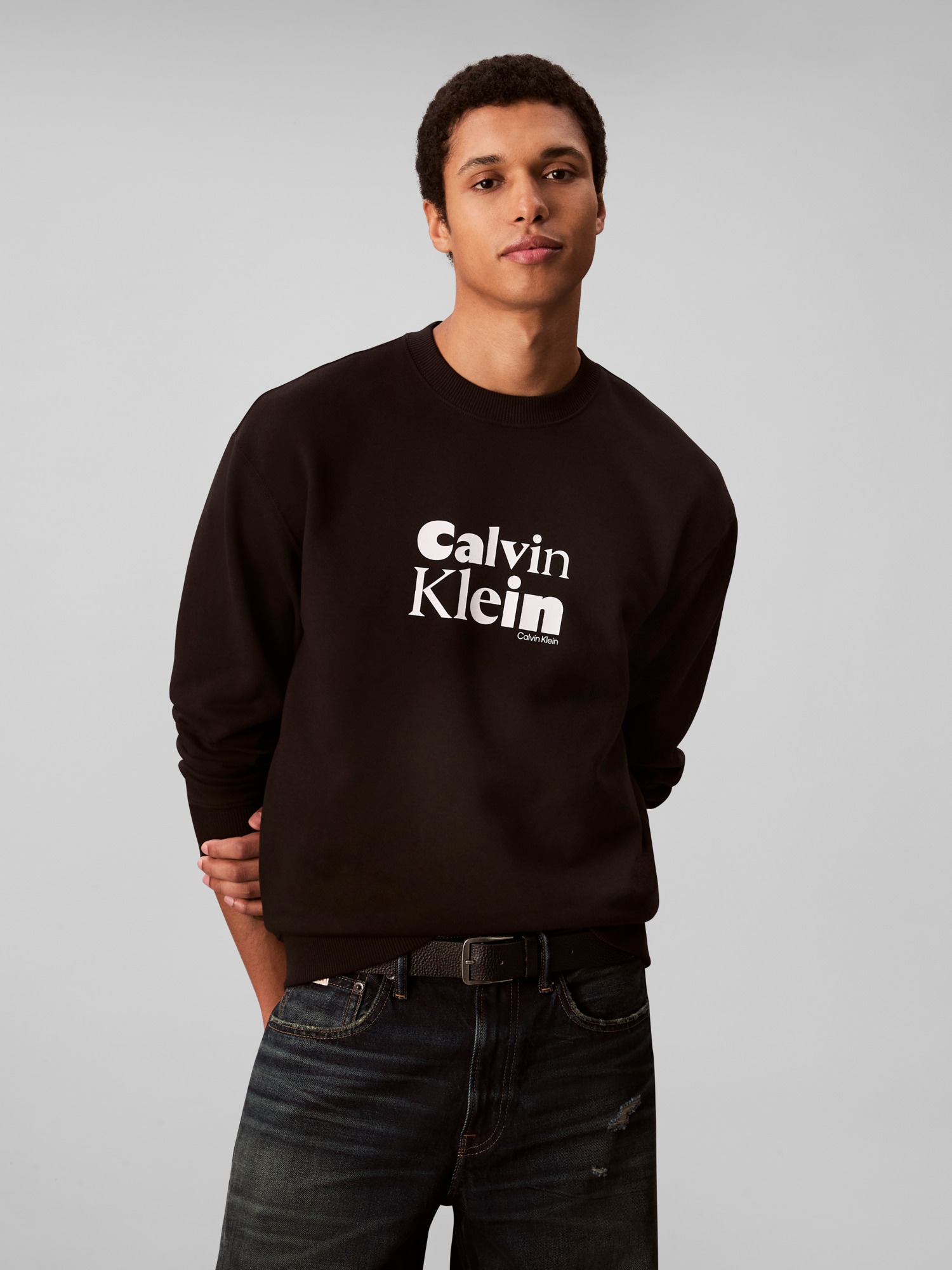 Calvin Klein Sweatshirt »LS EU 350TERRY CALVIN BOLD GRAPH«, Rundhalsausschnitt, regular fit