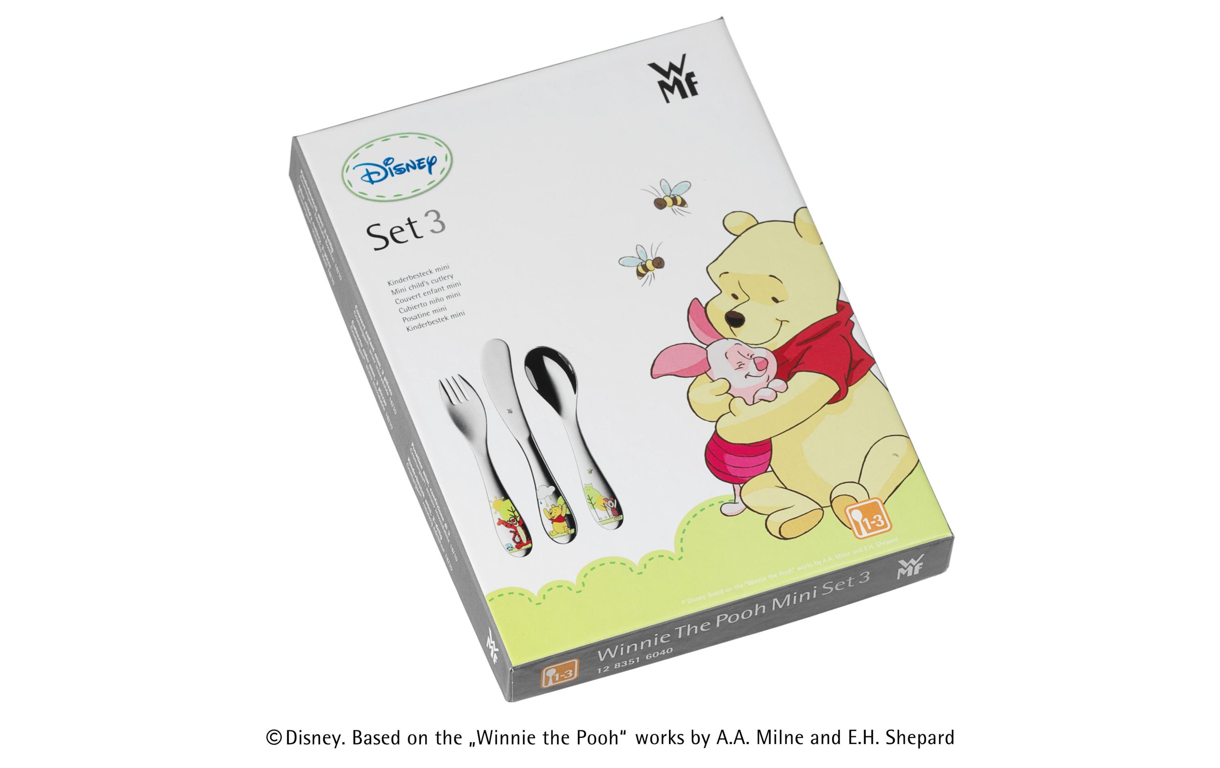 WMF Kinderbesteck »WMF Kinderbesteckset Disney Winnie«, 1 Kinderlöffel, 1 Kindergabel, 1 Kindermesser