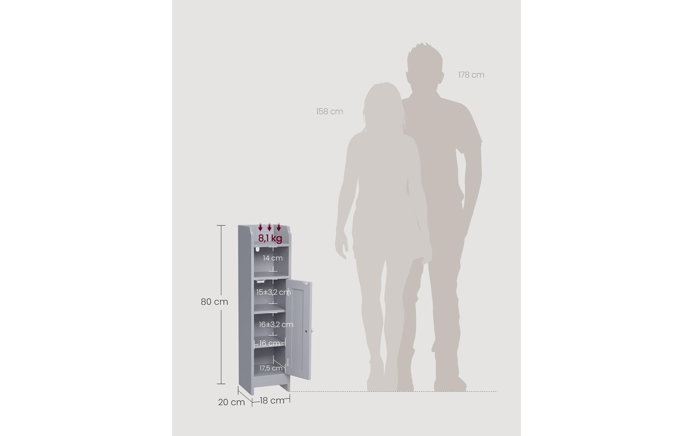 VASAGLE Mehrzweckschrank
