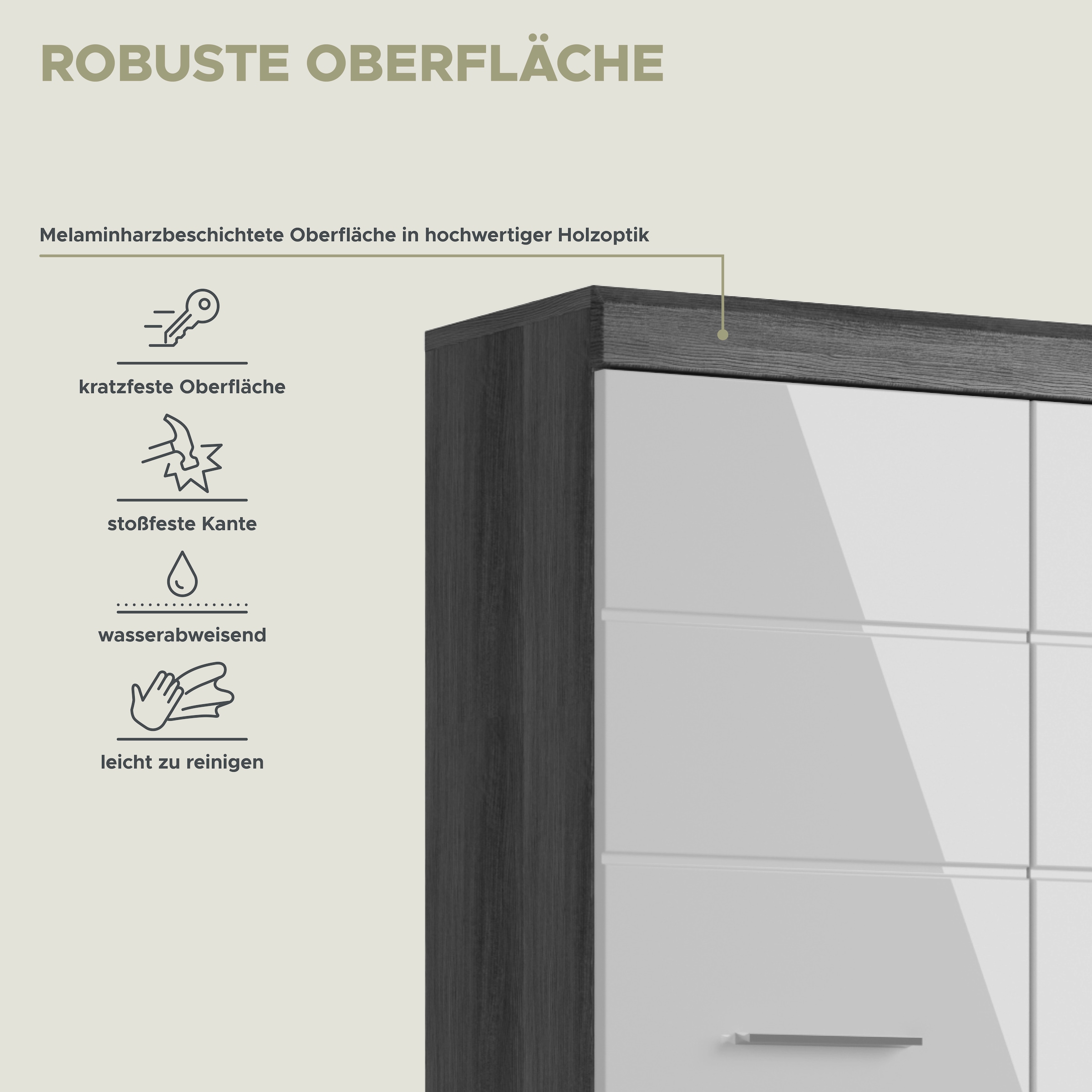 INOSIGN Midischrank »Siena, Breite 74cm, 4 Türen, 1 Schubkasten, 4 Fächer, MDF-Front«, in verschiedenen Farben erhältlich, Badmöbel, Badschrank, Schrank, Bad