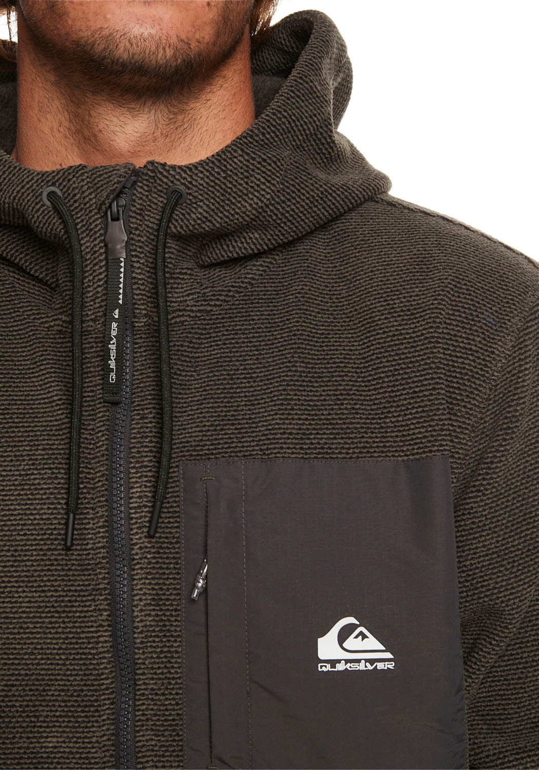 Quiksilver Strickfleecejacke »LAST RUN HOOD OTLR KTA0«, mit Kapuze