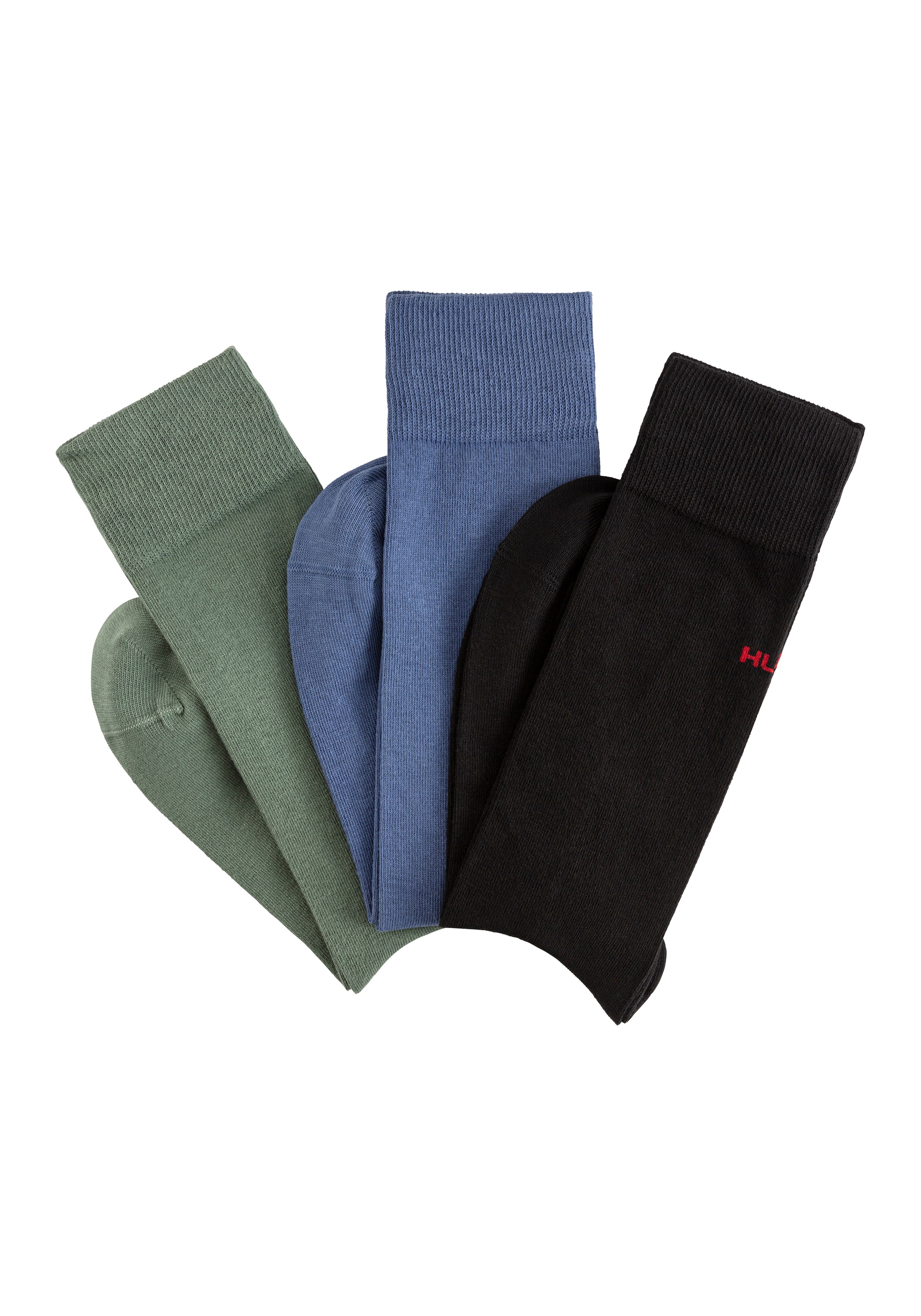 HUGO Underwear Businesssocken »3P RS UNI COLORS CC« Packung, 3er, 3 Stk. tlg. mit Hugo Boss Logo-Schriftzug