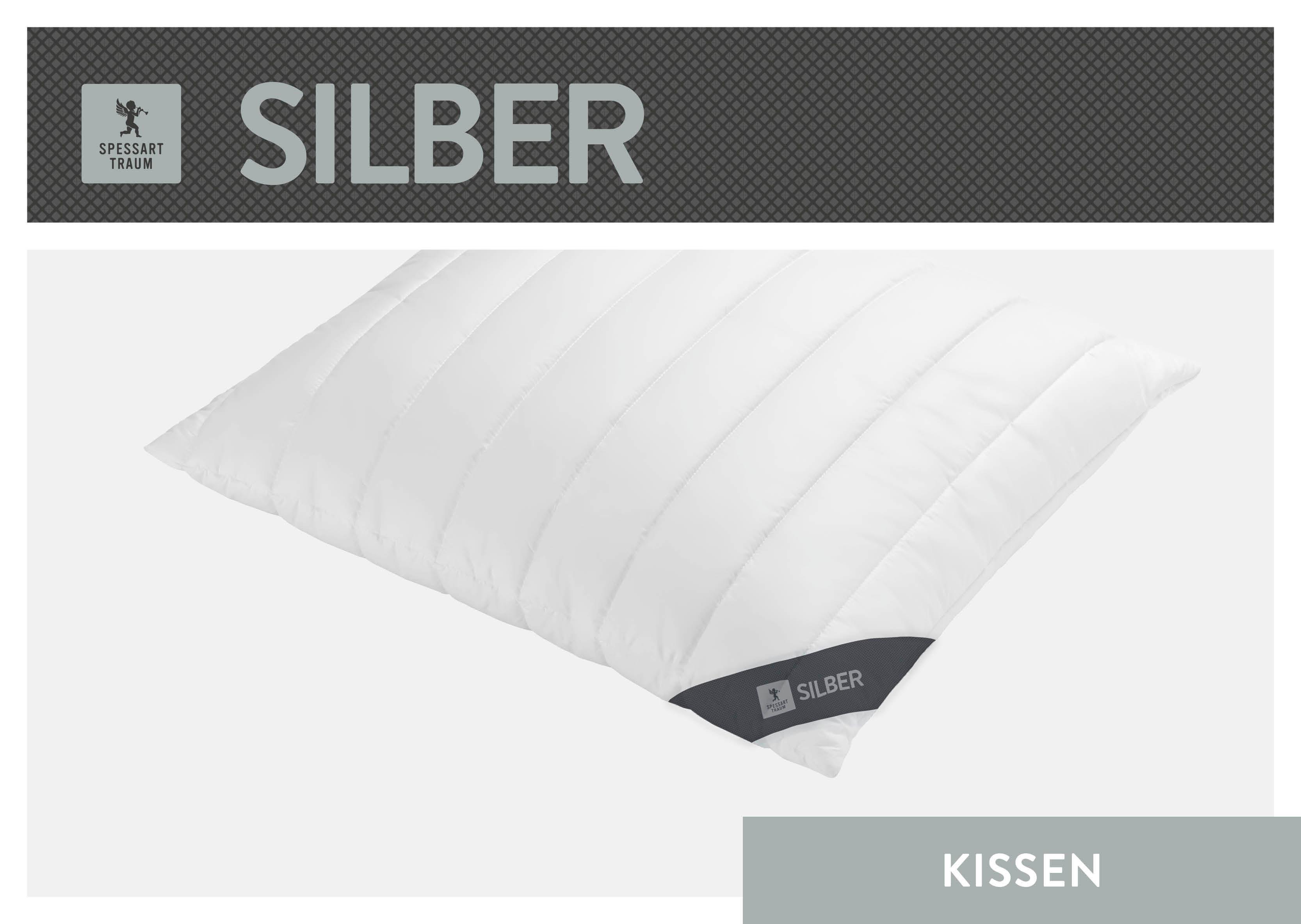 SPESSARTTRAUM Baumwollkissen »Silber« 1 Stk. tlg. hergestellt in Deutschland, allergikerfreundlich