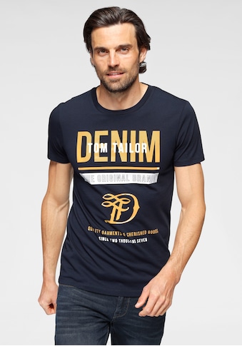TOM TAILOR Denim T-Shirt, mit grossem Logofrontprint kaufen