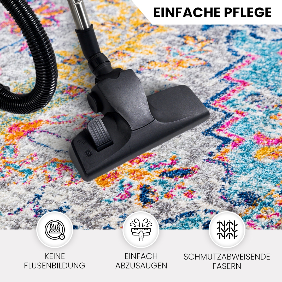 Livabliss Teppich »MUNICH«, rechteckig, 11 mm Höhe, Vintage Orientteppich, Kurzflor Boho Wohnzimmerteppich, Läufer