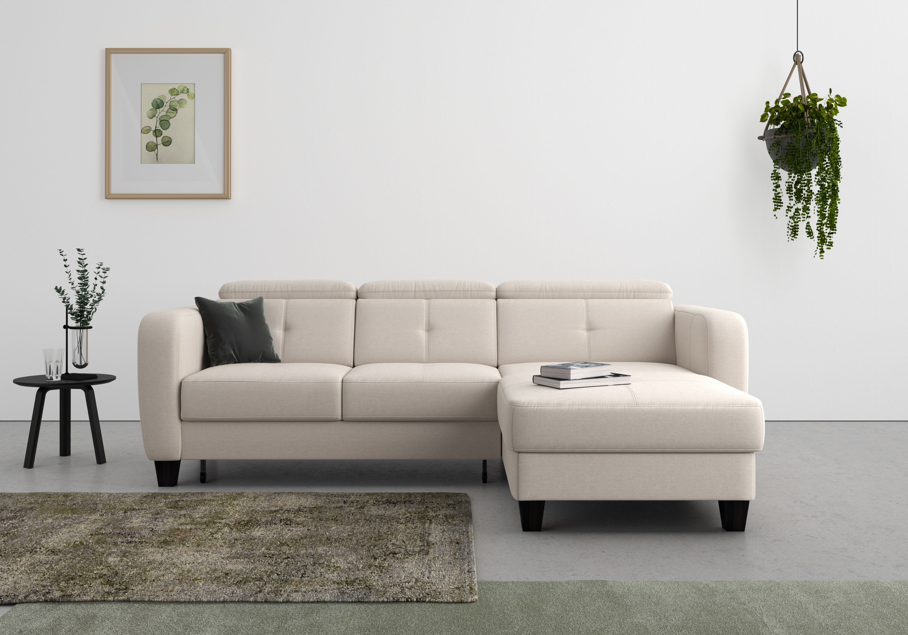sit&more Ecksofa "Belluci L-Form" inklusive Federkern, wahlweise mit Schlaffunktion und Bettkasten