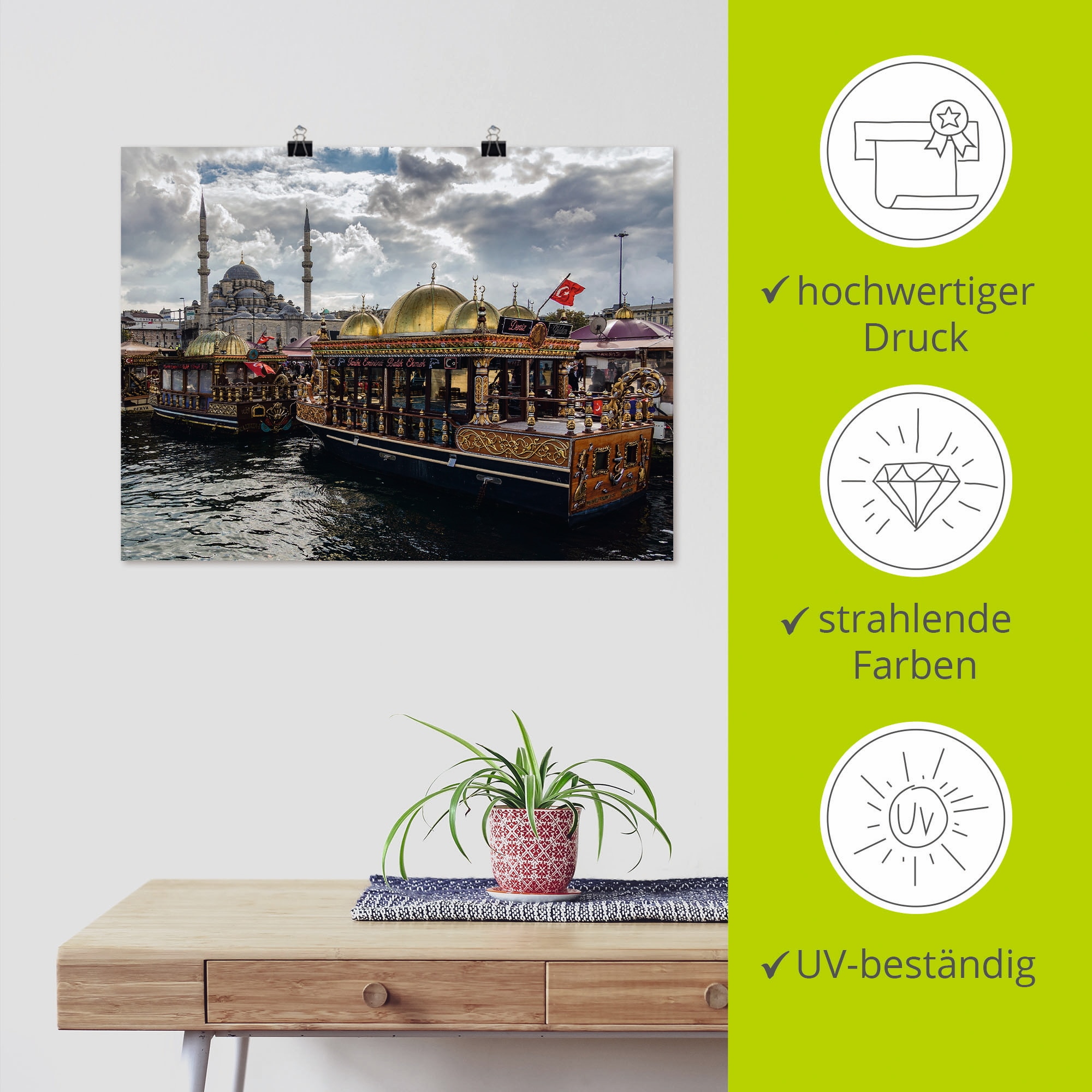 Artland Poster »Blick auf Istanbul«, Gebäude, (1 St.), als Leinwandbild, Wandaufkleber oder Poster in versch. Grössen