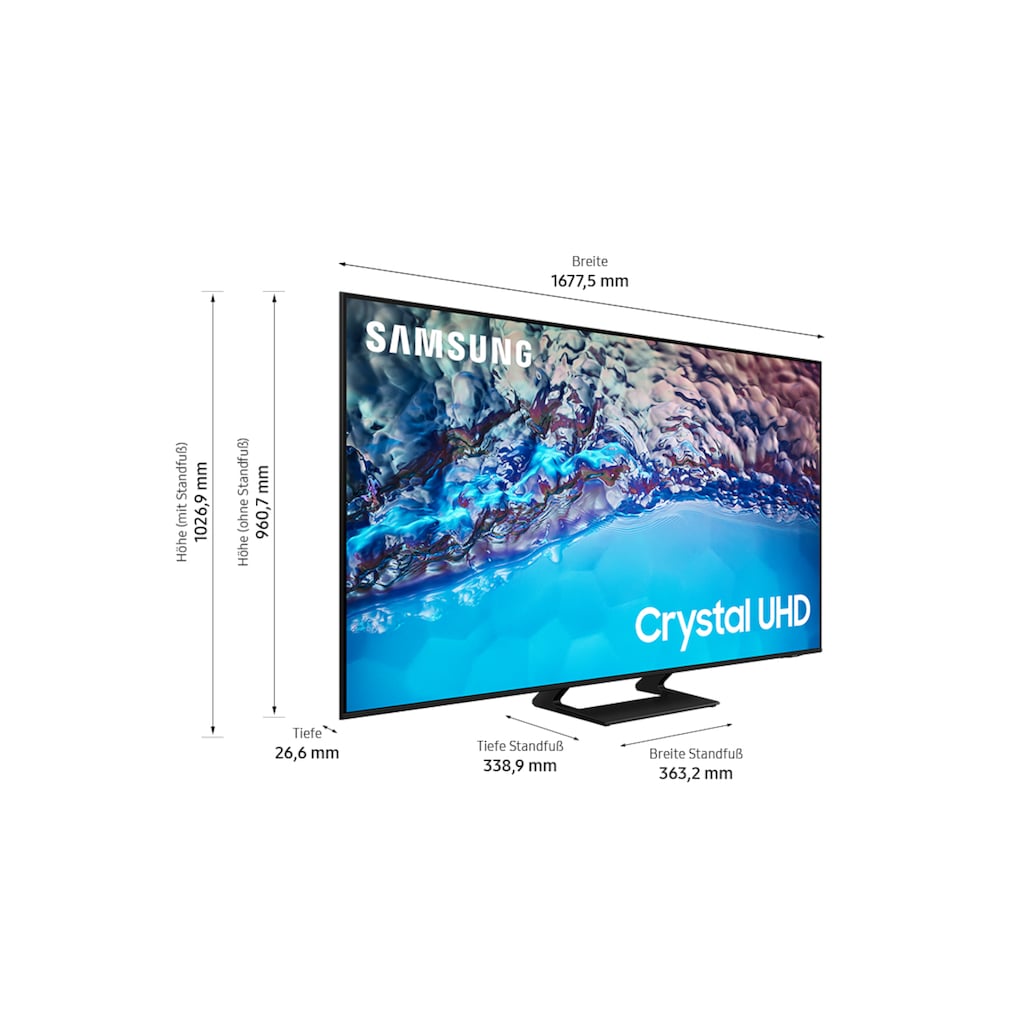 Samsung LED-Fernseher »75" Crystal UHD 4K BU8579 (2022)«, 189 cm/75 Zoll, 4K Ultra HD, Smart-TV, Crystal Prozessor 4K,HDR,Motion Xcelerator