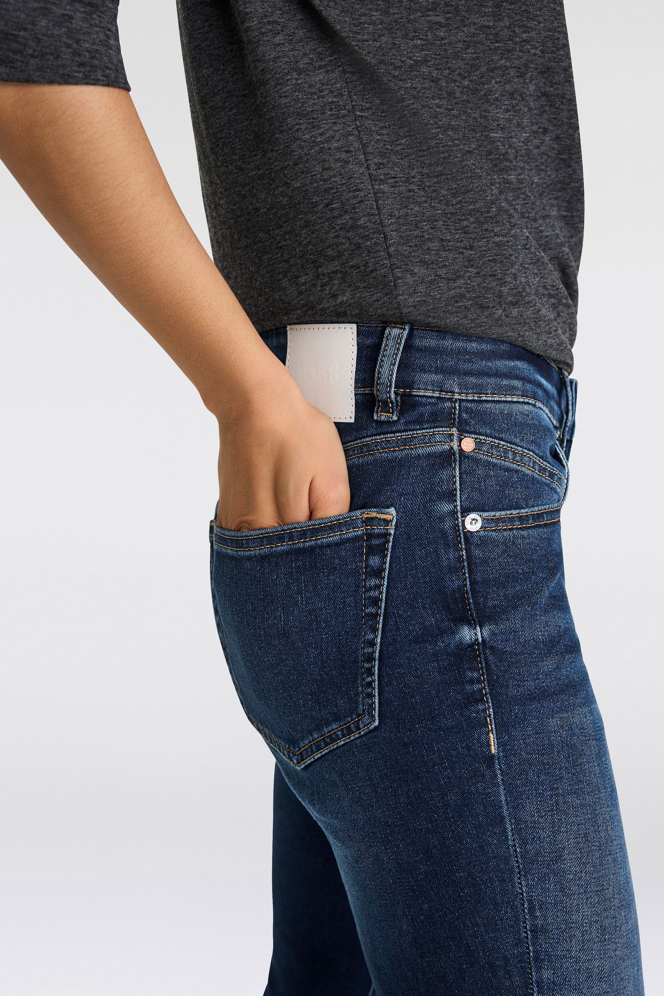 BOSS ORANGE Slim-fit-Jeans »Jackie Mid Rise, Mid Waist Premium Damenmode«, (BOSS ORANGE DENIM), Mid Waist