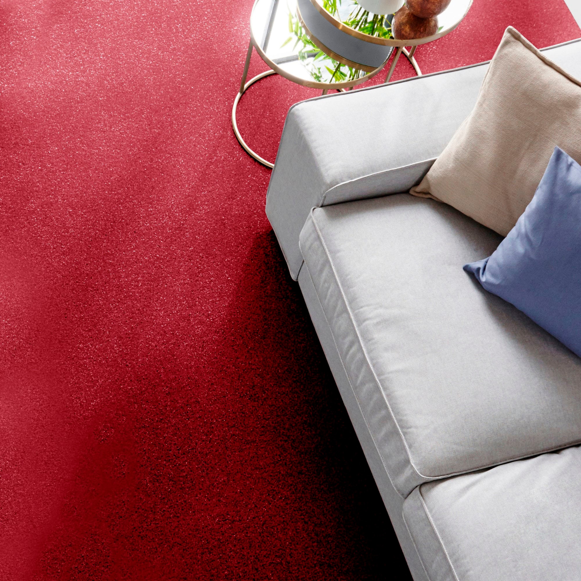 Andiamo Teppichboden "Kira, Velours, Gesamthöhe 8 mm, Luxusklasse LC1" rechteckig Uni Farben, Breite 400 cm, strapazierfähig, pflegeleicht, Wohnzimmer