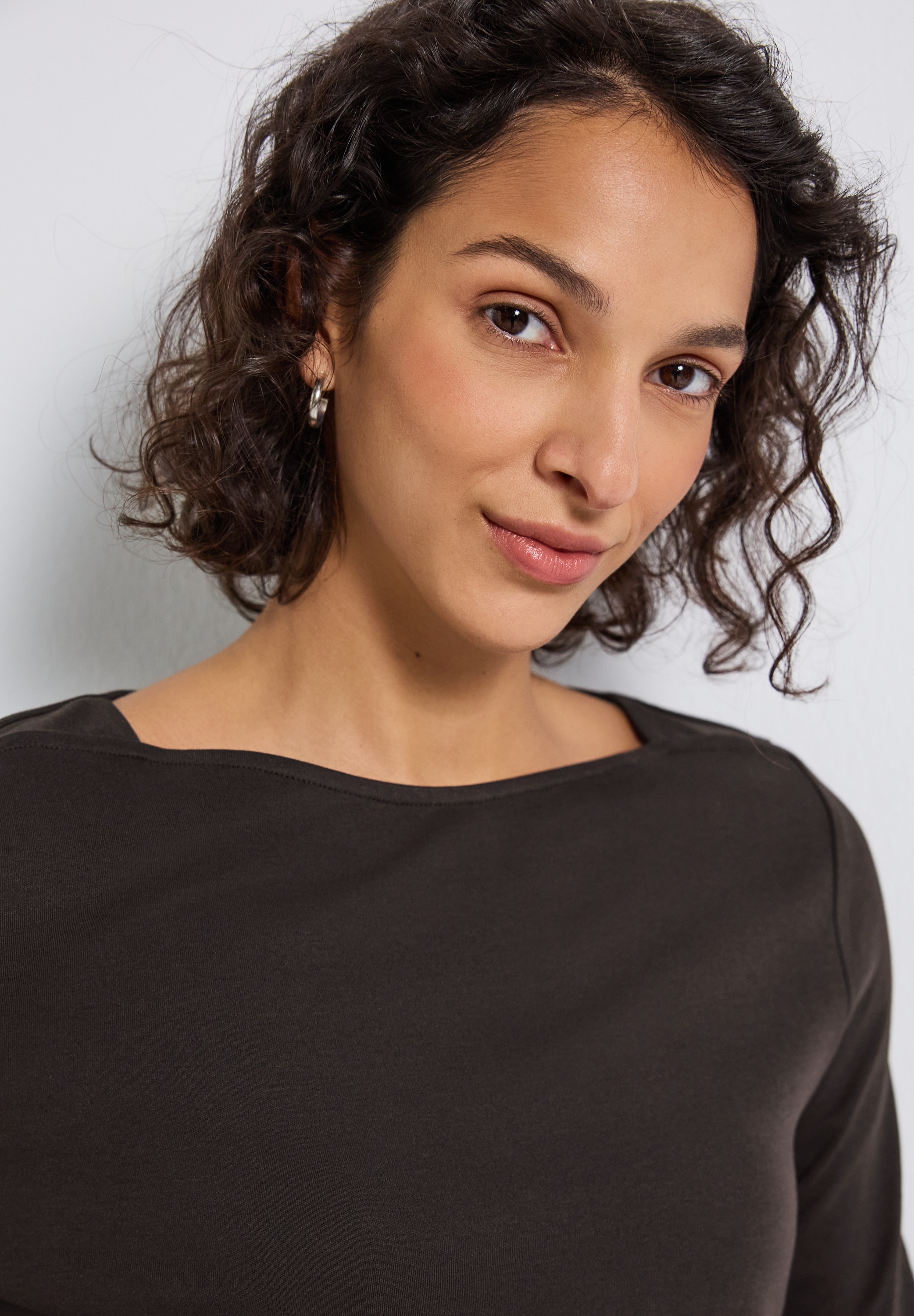 STREET ONE 3/4-Arm-Shirt, U-Boot-Ausschnitt und 3/4-Ärmel mit Bündchen