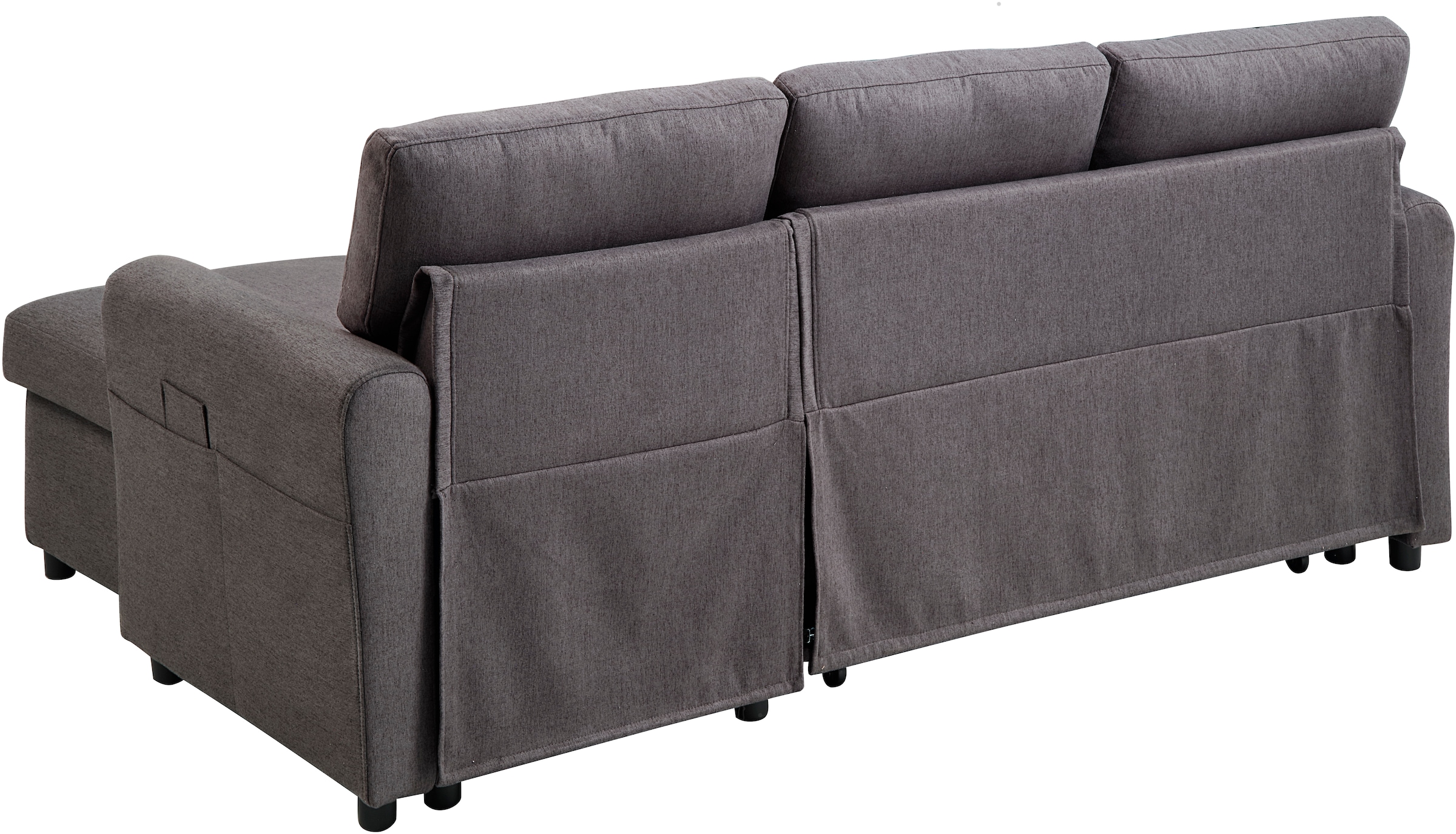 ATLANTIC home collection Schlafsofa »Gustavo L-Form«, mit Schlaffunktion, Stauraum & seitlichen Taschen