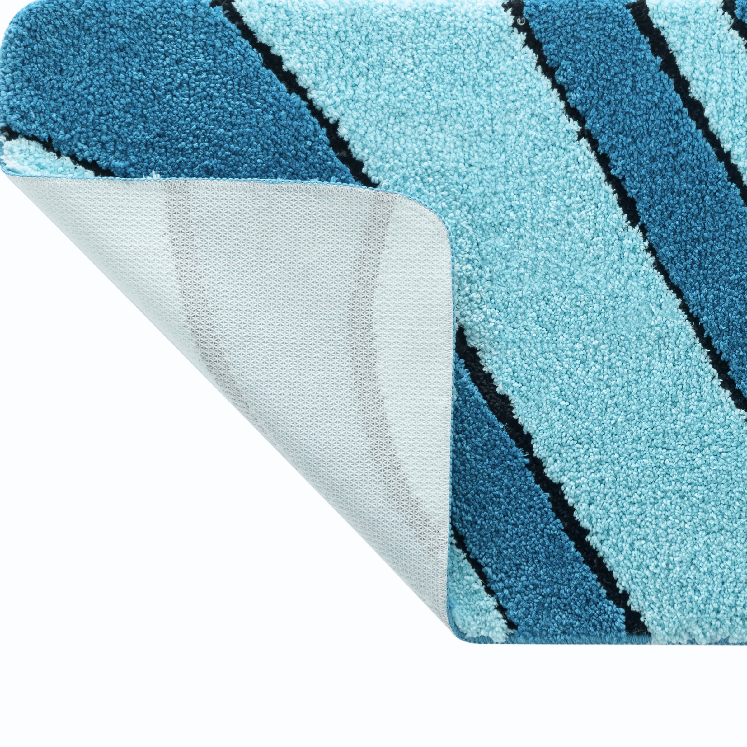 my home Badematte »Anna, Badvorleger, Badezimmer Teppich«, rutschhemmend beschichtet, fussbodenheizungsgeeignet-schnell trocknend, Badteppich, Hoch Tief Effekt, Modern, Weich, Wellen