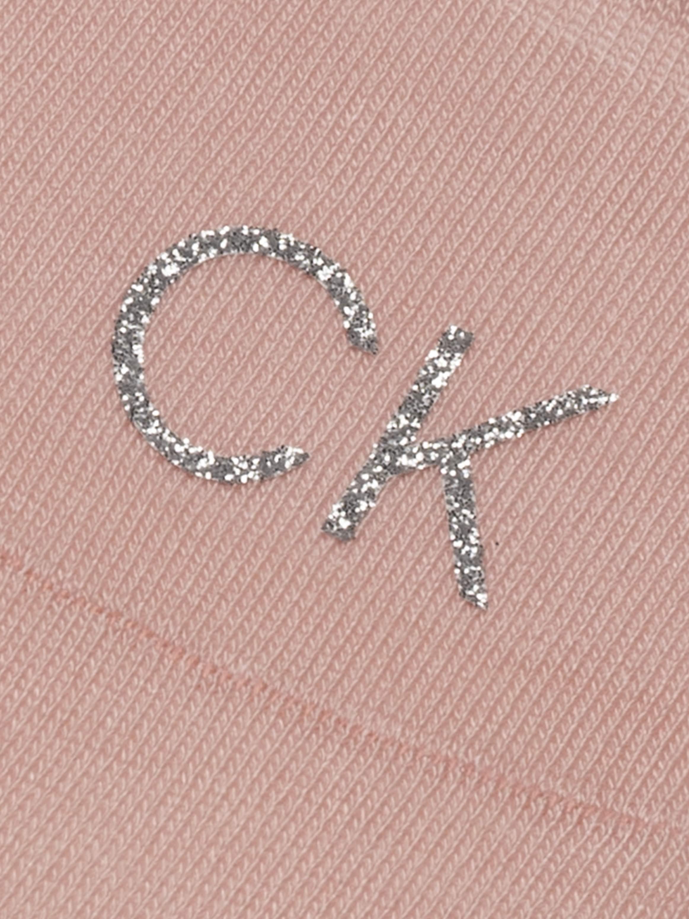 Calvin Klein Jeans Füsslinge »CK WOMEN FOOTIE MID CUT 2P SHINY LOGO«, (2 Paar), Vorn mit kleinem Glitzer-Logo