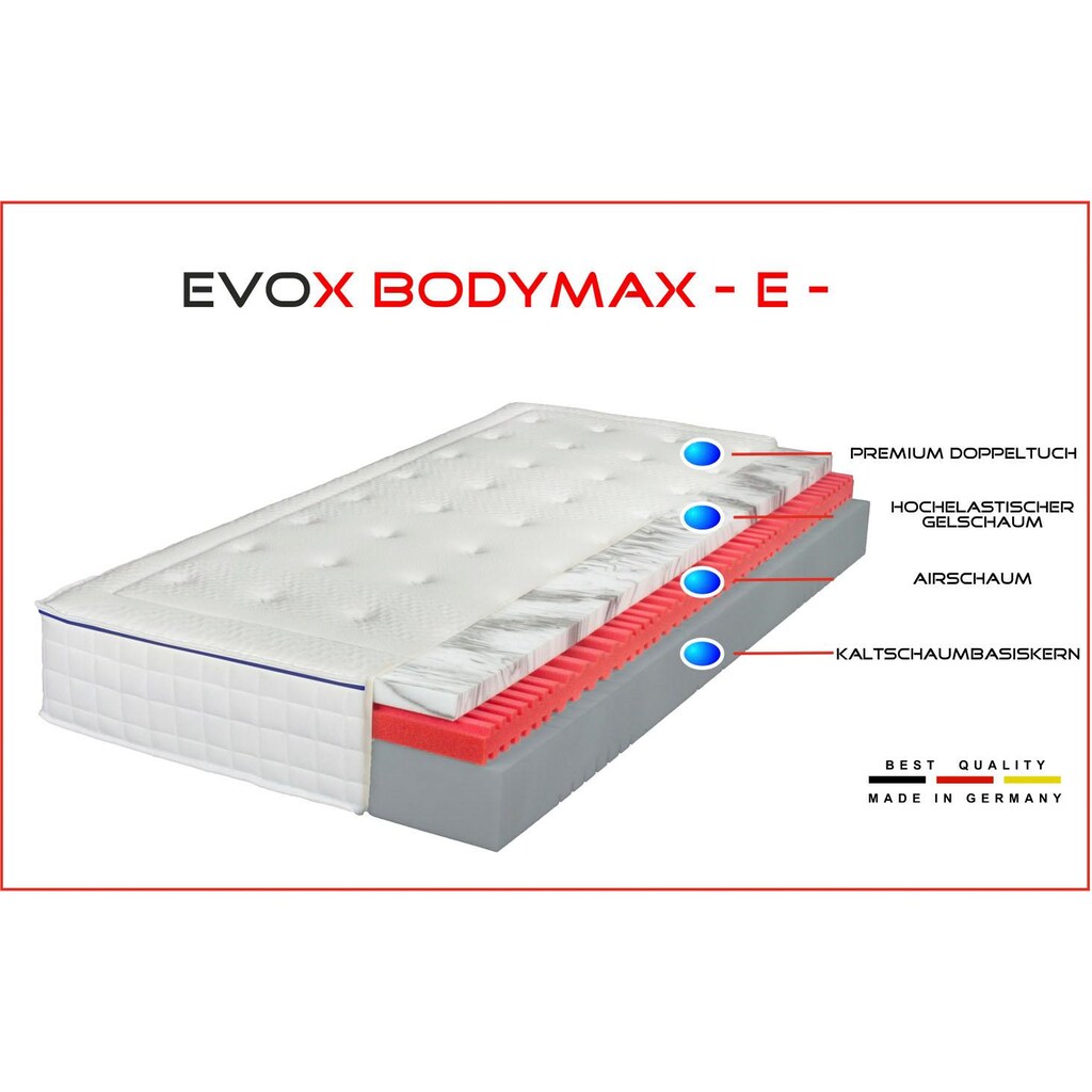 Breckle Northeim Gelschaummatratze »EVOX Bodymax E«, 24 cm hoch, Raumgewicht: 50 kg/m³, (1 St.)