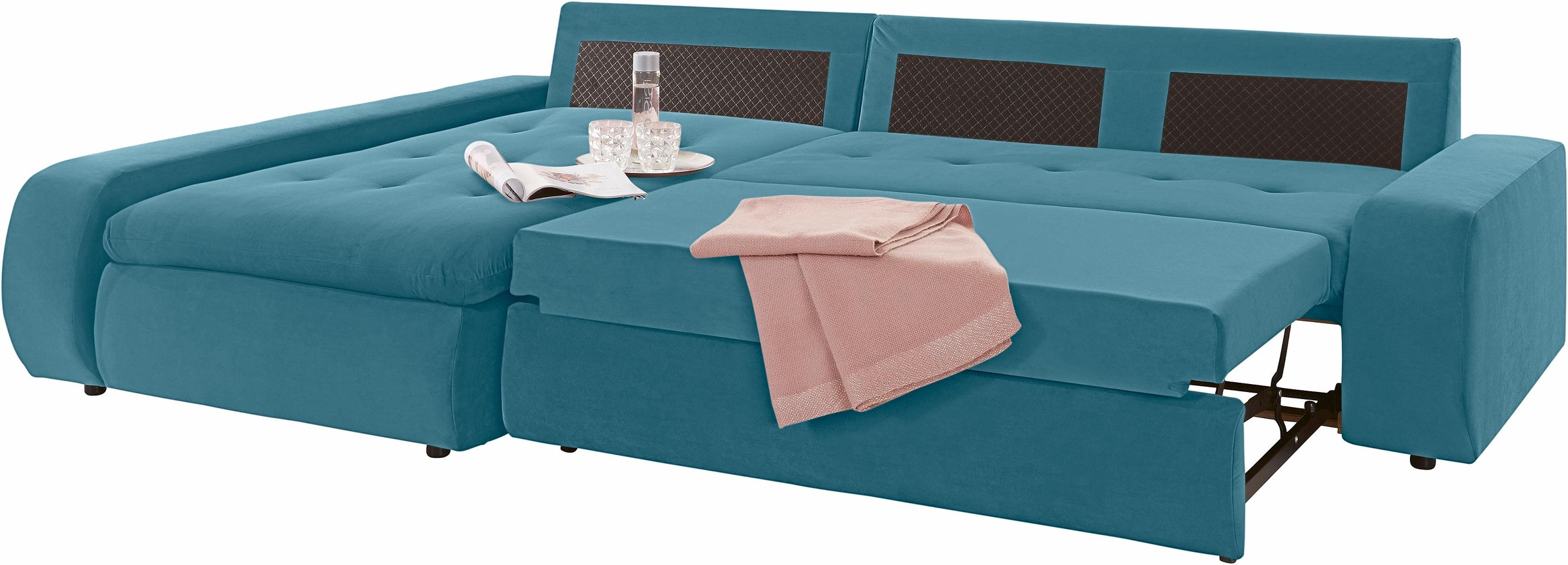 TRENDMANUFAKTUR Ecksofa »Indie II, tolle Detailverarbeitung, bequem und komfortabel im Sitz«, XL und XXL, wahlweise mit Bettfunktion, L-Form