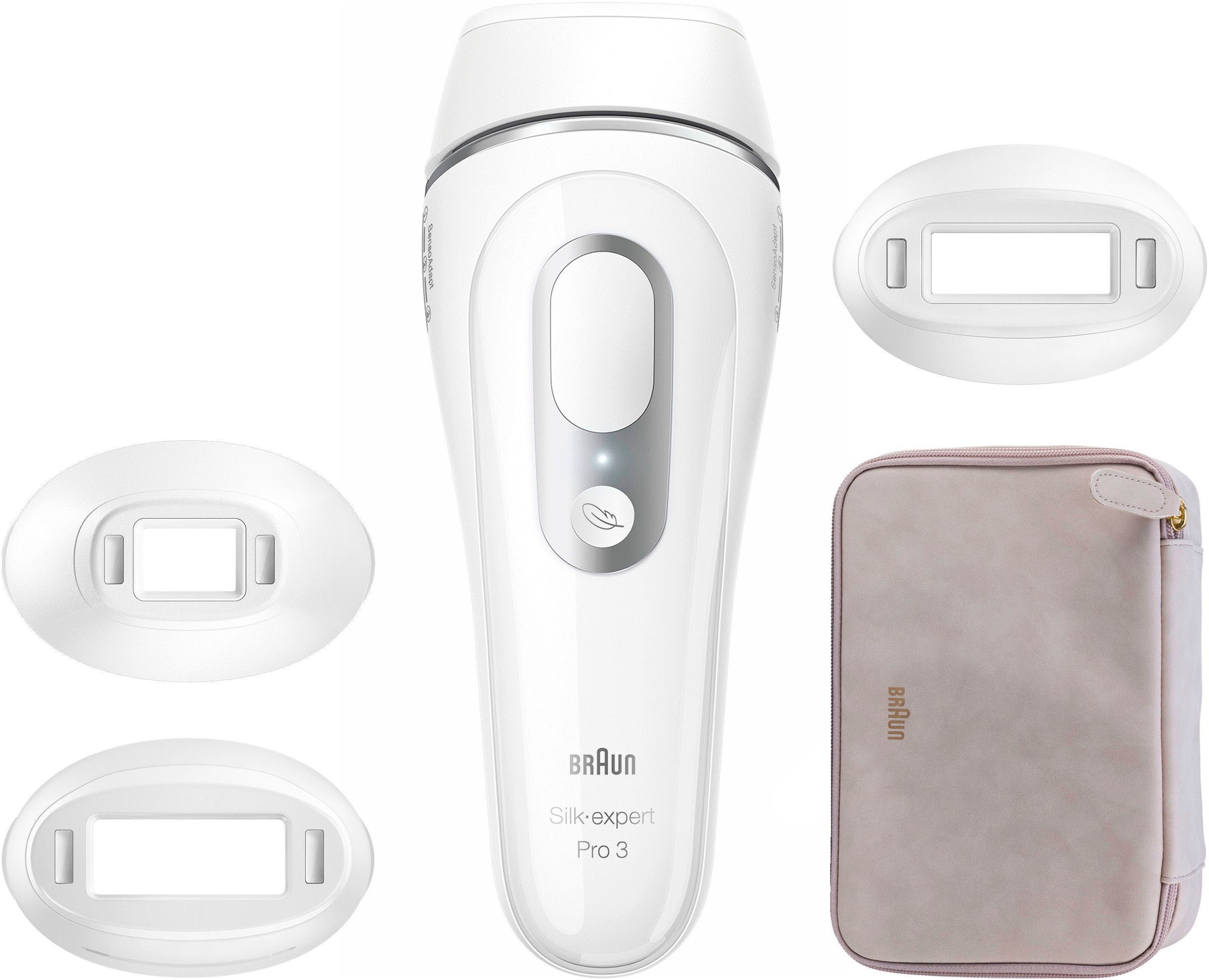 Braun IPL-Haarentferner »Silk·expert Pro 3 PL3230«, pro Minute bis zu 100 Lichtimpulse, 3 Aufsätze, mit Aufbewahrungstasche