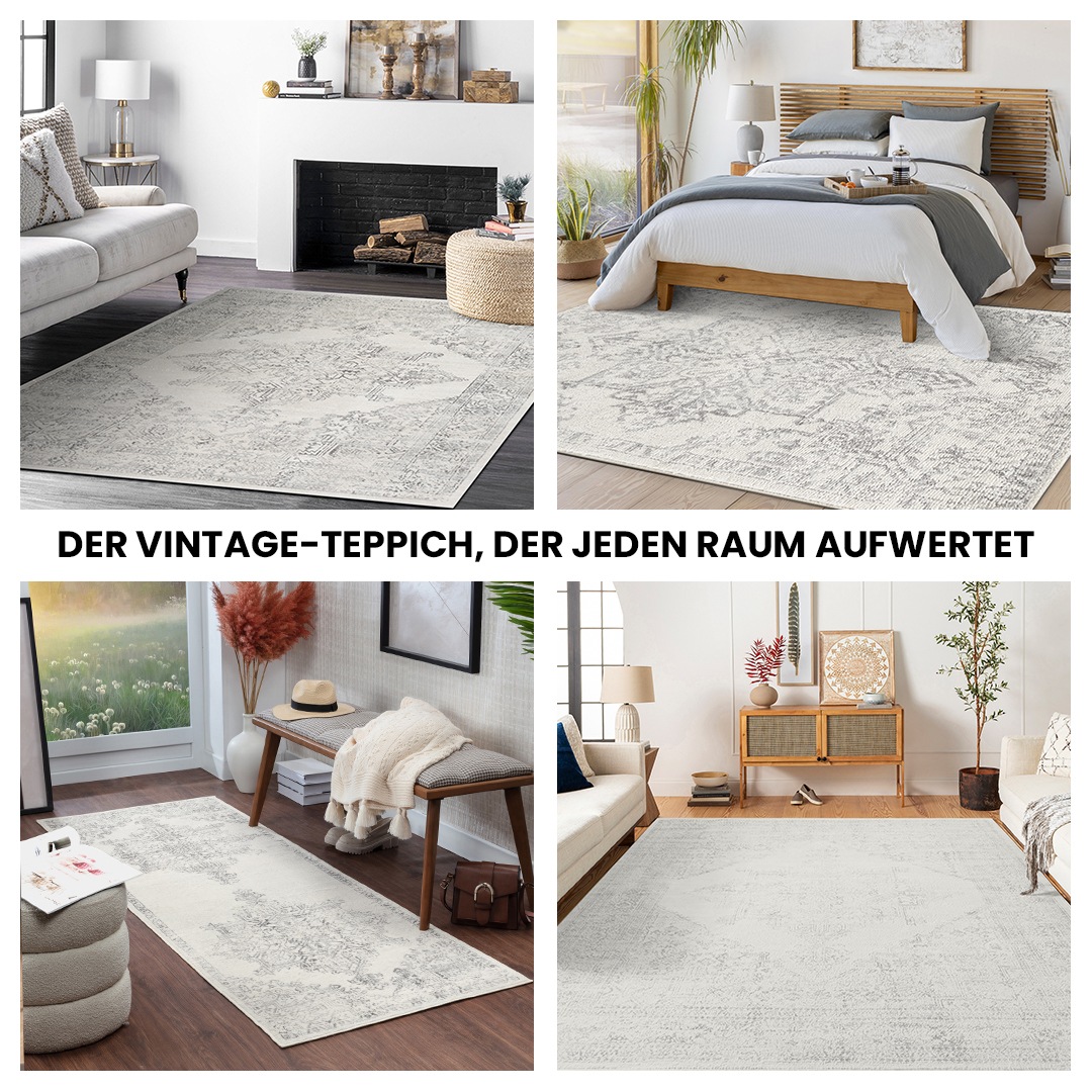 Livabliss Teppich »KOTA«, rechteckig, 9 mm Höhe, Vintage Orientteppich, Kurzflor Boho Wohnzimmerteppich, Läufer