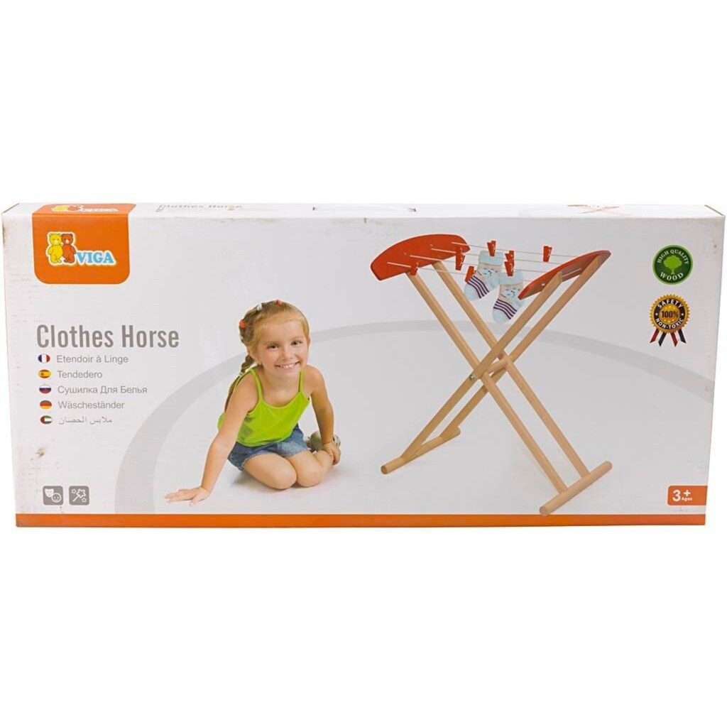 Viga® Holzspielzeug Kinder-Haushaltsset »Spielwäscheständer«