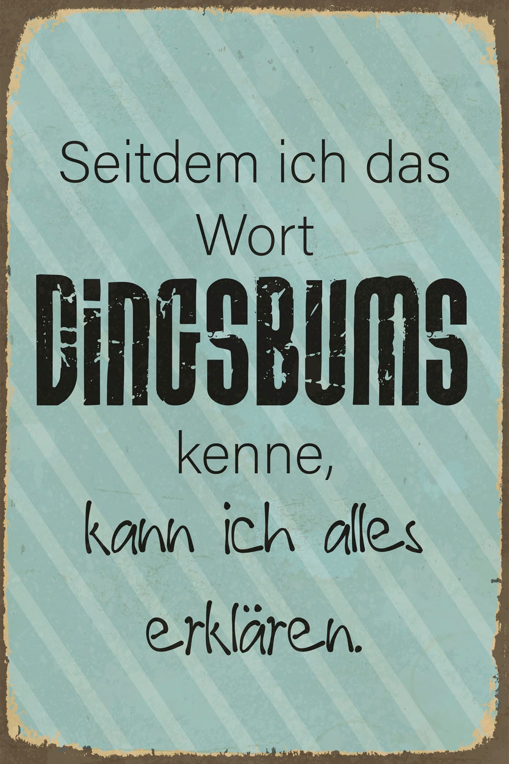 queence Metallbild »Dingsbums«, Schriftzüge-Schriftzug, (1 St.), Stahlschilder