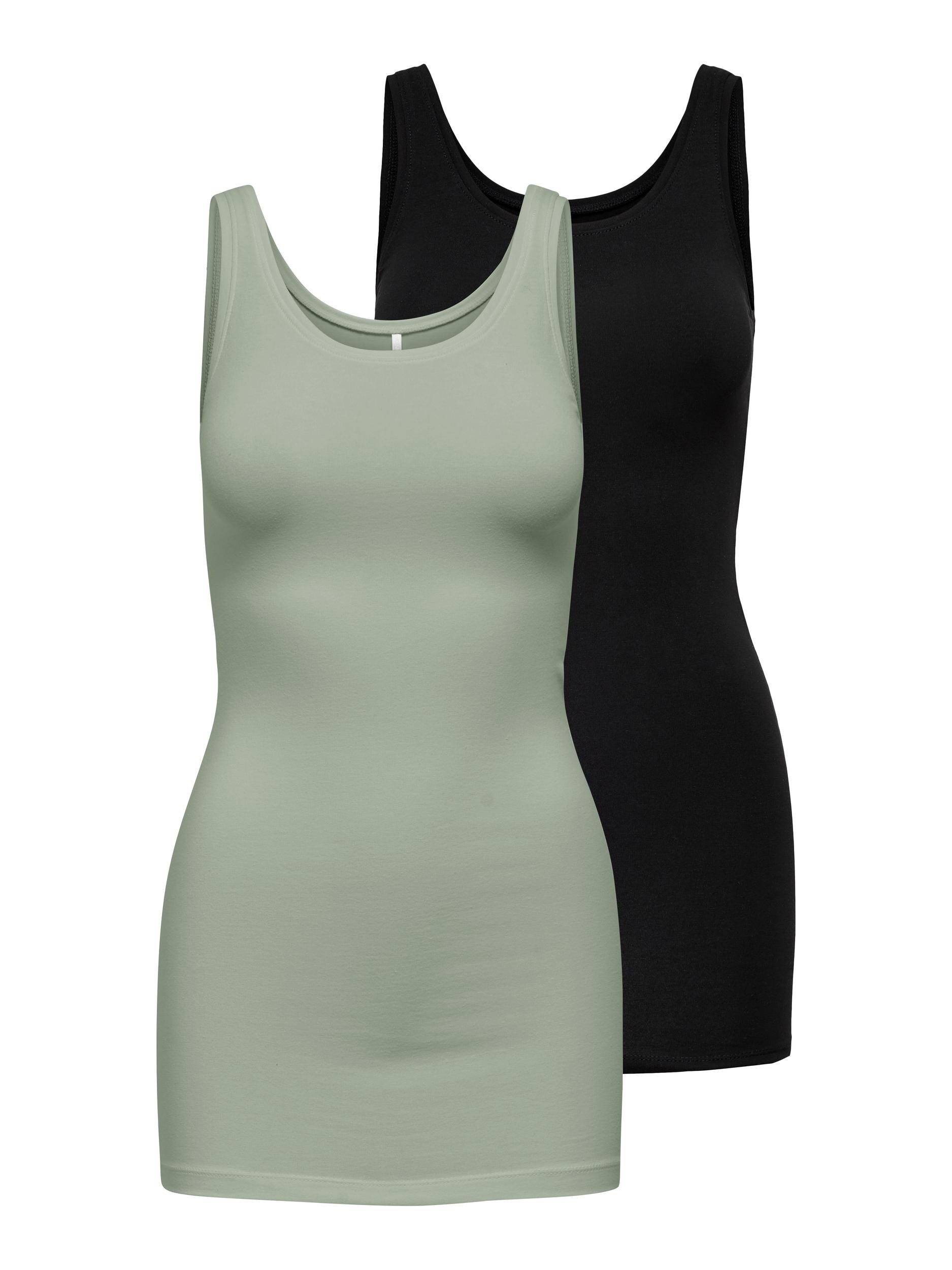 ONLY Tanktop »ONLLIVE – Slim-Fit Tanktops mit Stretch für optimalen Sitz« Packung, 2er-Pack, 2 Stk. slim fit, casual, Jersey, Baumwollmischung, Rundhals