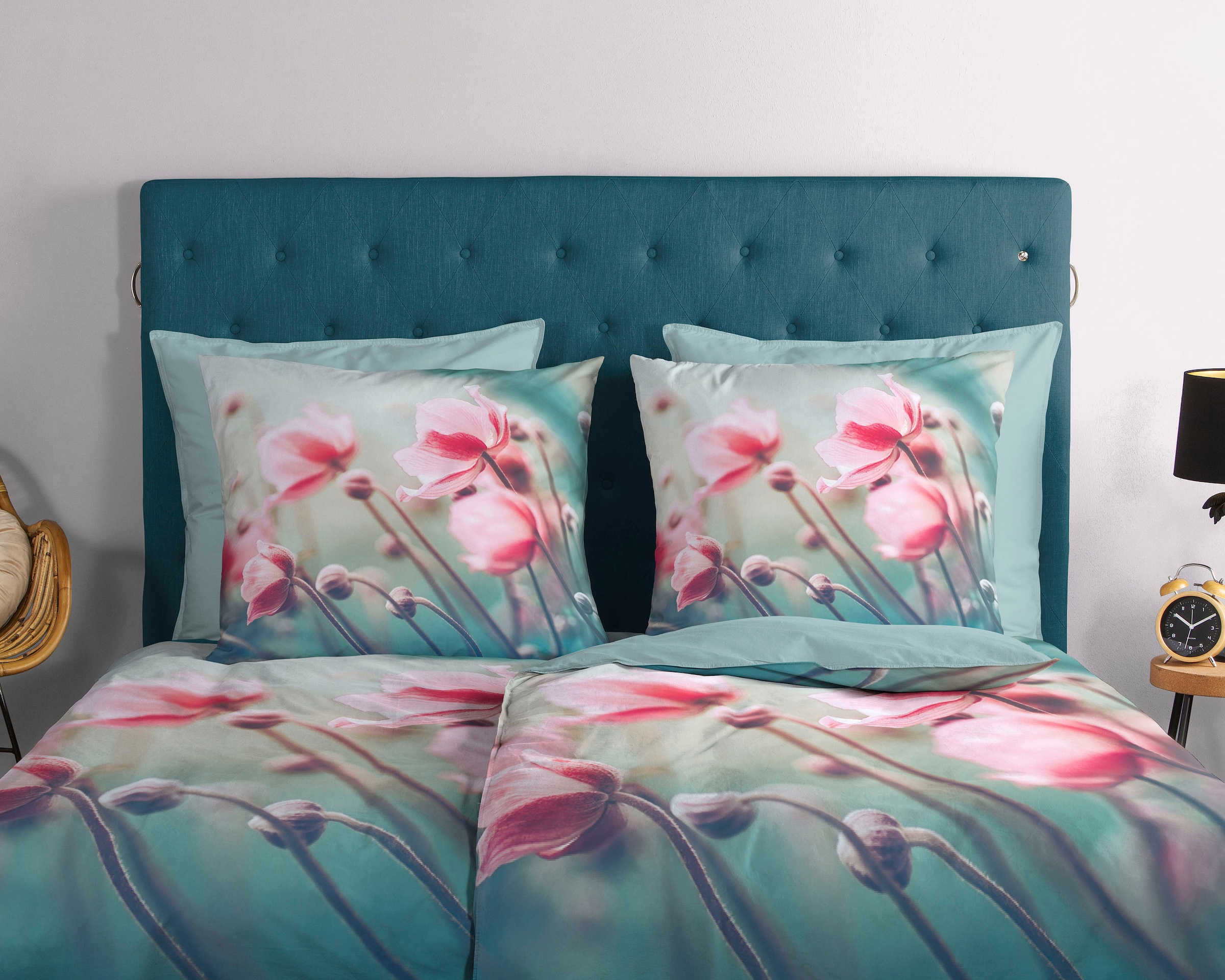 good morning Wendebettwäsche »Lizz«, 100% Baumwolle, Renforcé, 155x220, Reissverschluss, Wendeoptik, Poppy