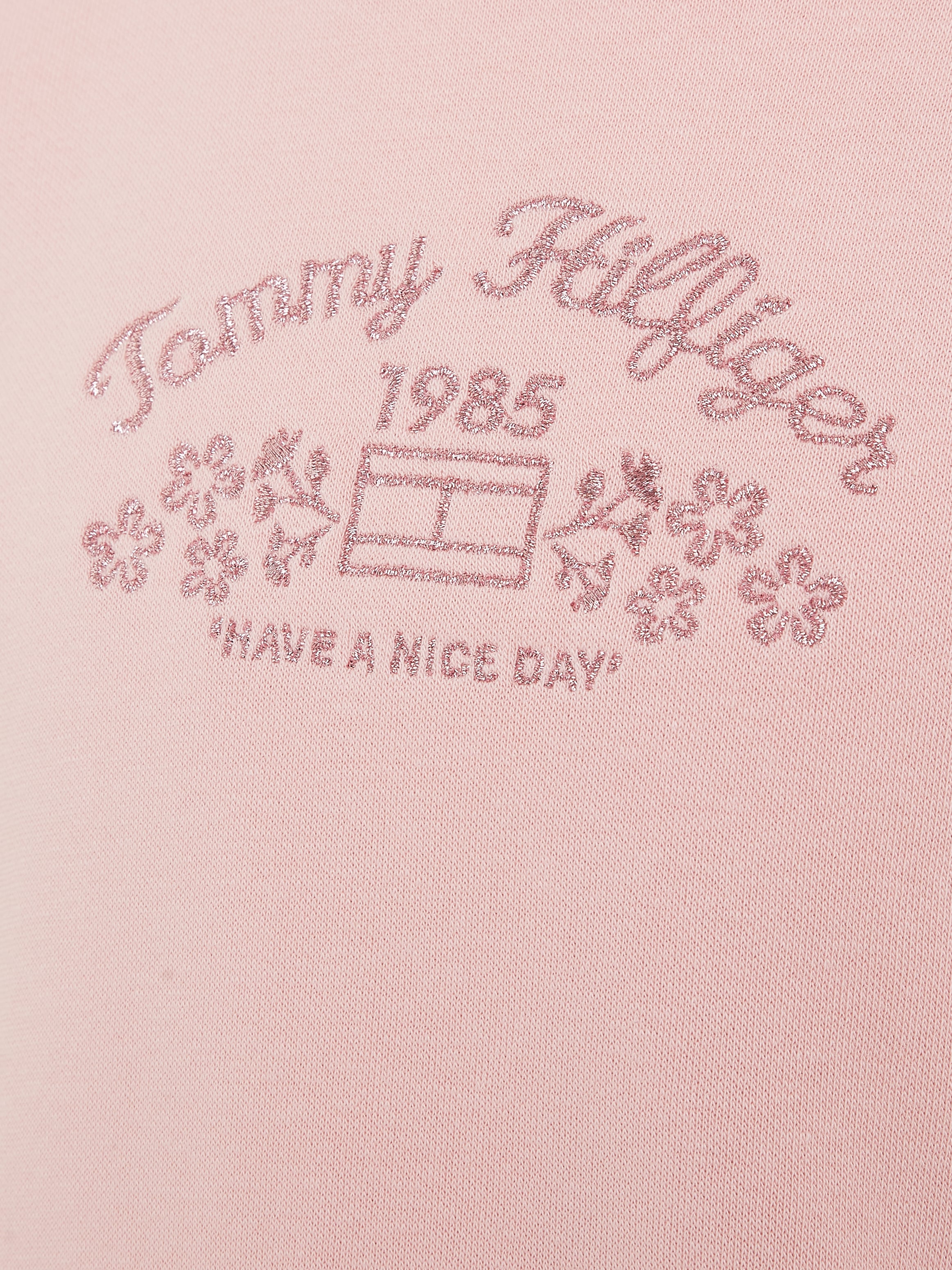 Tommy Hilfiger Sweatshirt »EMB FLOWER FLEECE CREWNECK«, Kinder bis 16 Jahre mit Logostickerei