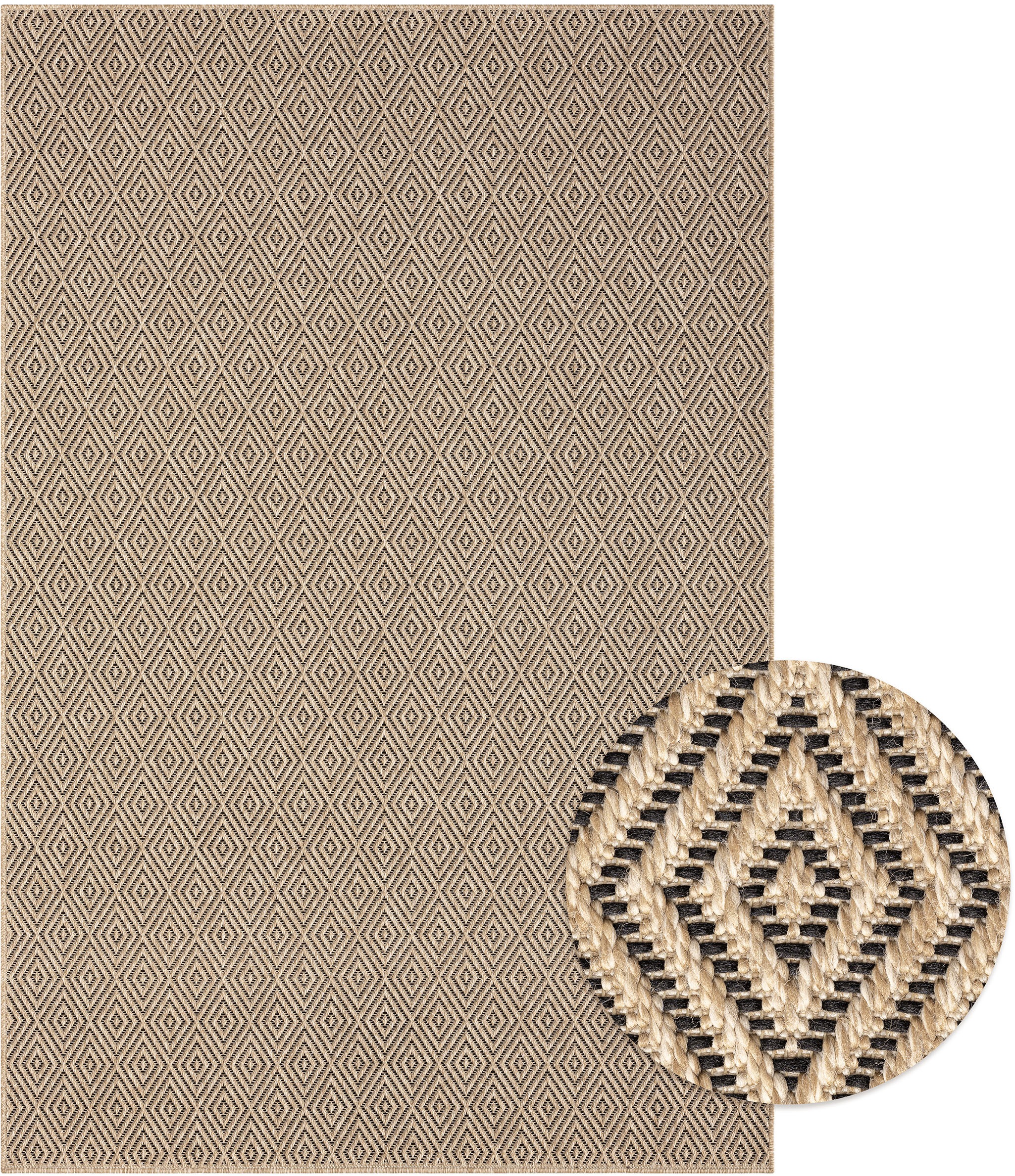 merinos Teppich »Kenzy«, rechteckig, 10 mm Höhe, robuster In- und Outdoor Teppich im natürlichen Jute-Look, wetterfest