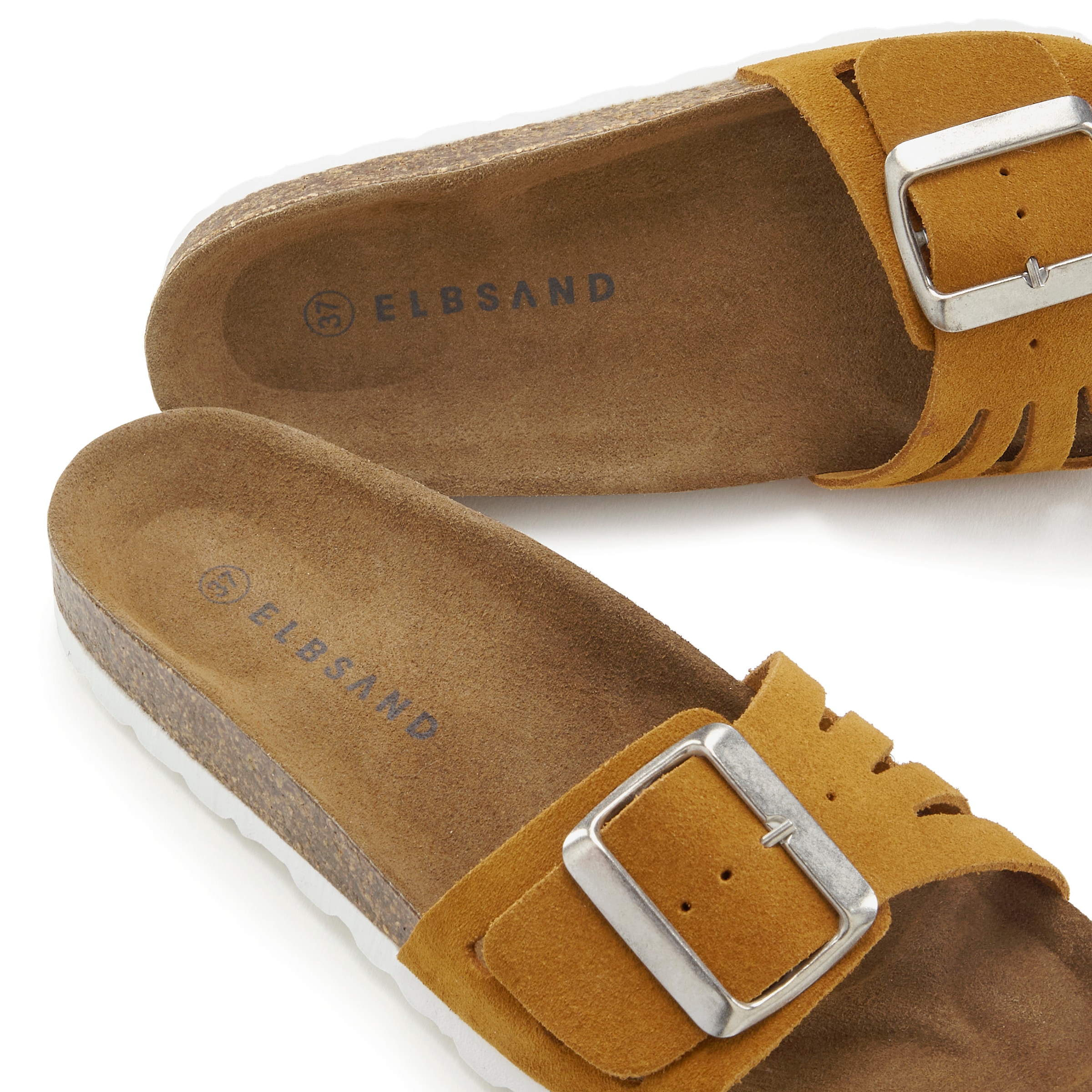 Elbsand Pantolette »Sandale«, Mule, offener Schuh aus Leder mit weichem Komfortkorkfussbett