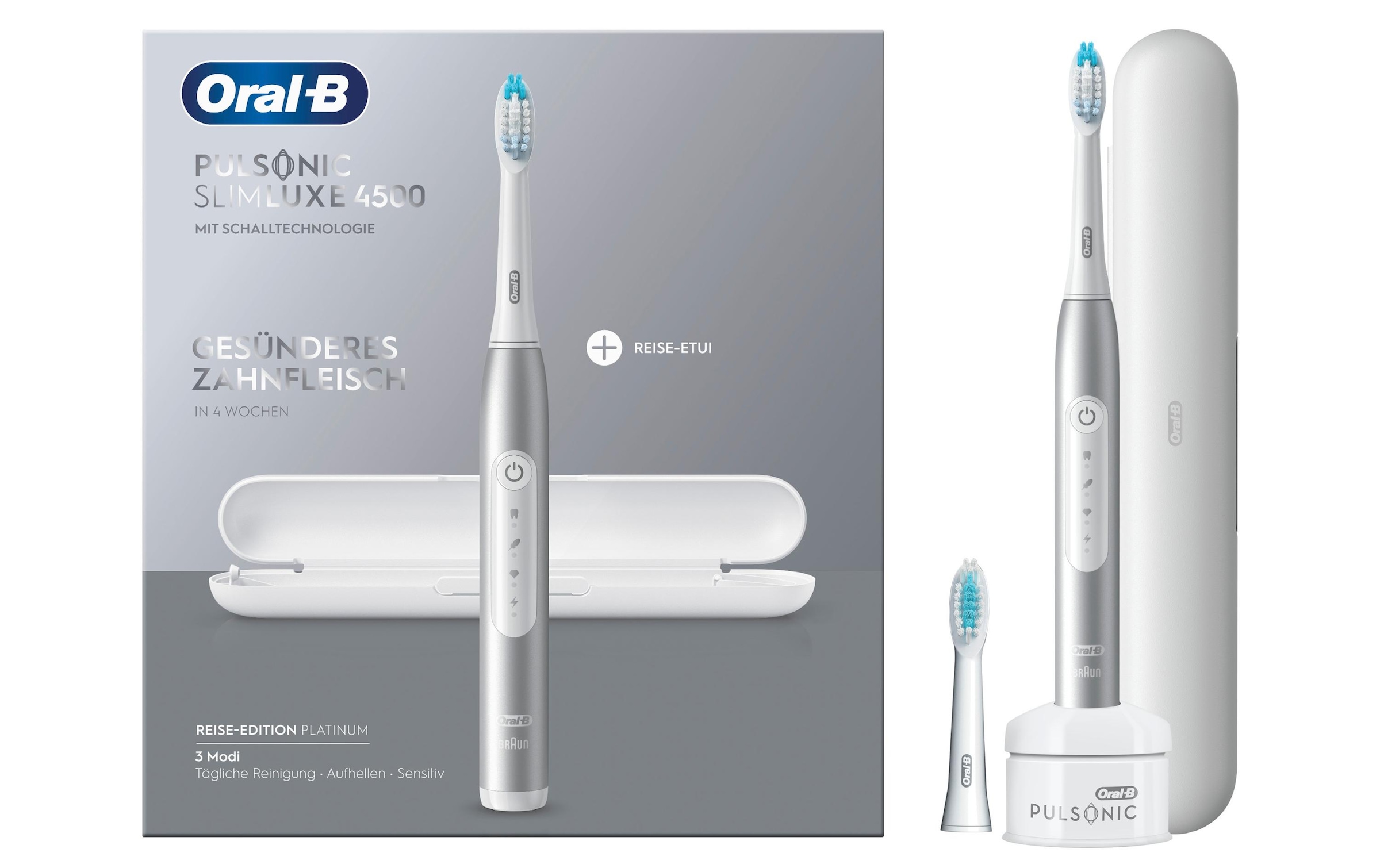 Oral-B Schallzahnbürste »Luxe 4500 Platin«, 1 St. Aufsteckbürsten