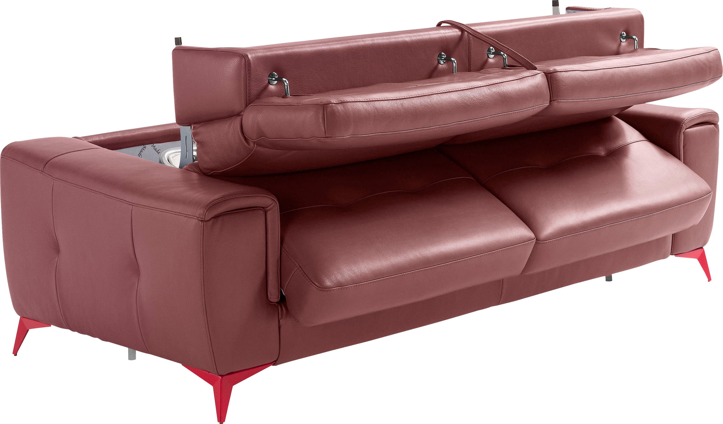 Egoitaliano Schlafsofa »Francine, Designsofa, Loungesofa mit Dauerschlaffunktion, Bettfunktion«, hochwertiger Metallbettrahmen & Matratze, Kopfteil manuell verstellbar