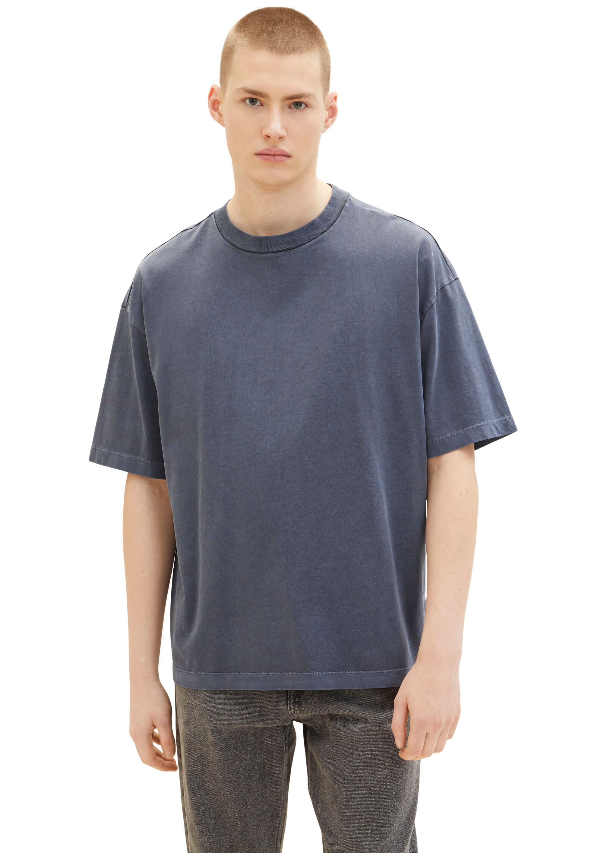 TOM TAILOR Denim Oversize-Shirt, mit online shoppen | Rundhalsausschnitt Jelmoli-Versand