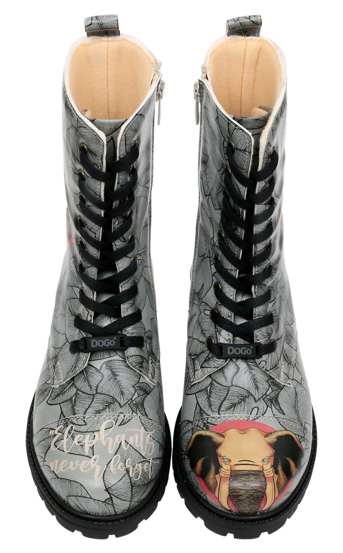 DOGO Schnürstiefelette »Elephants Never Forget«