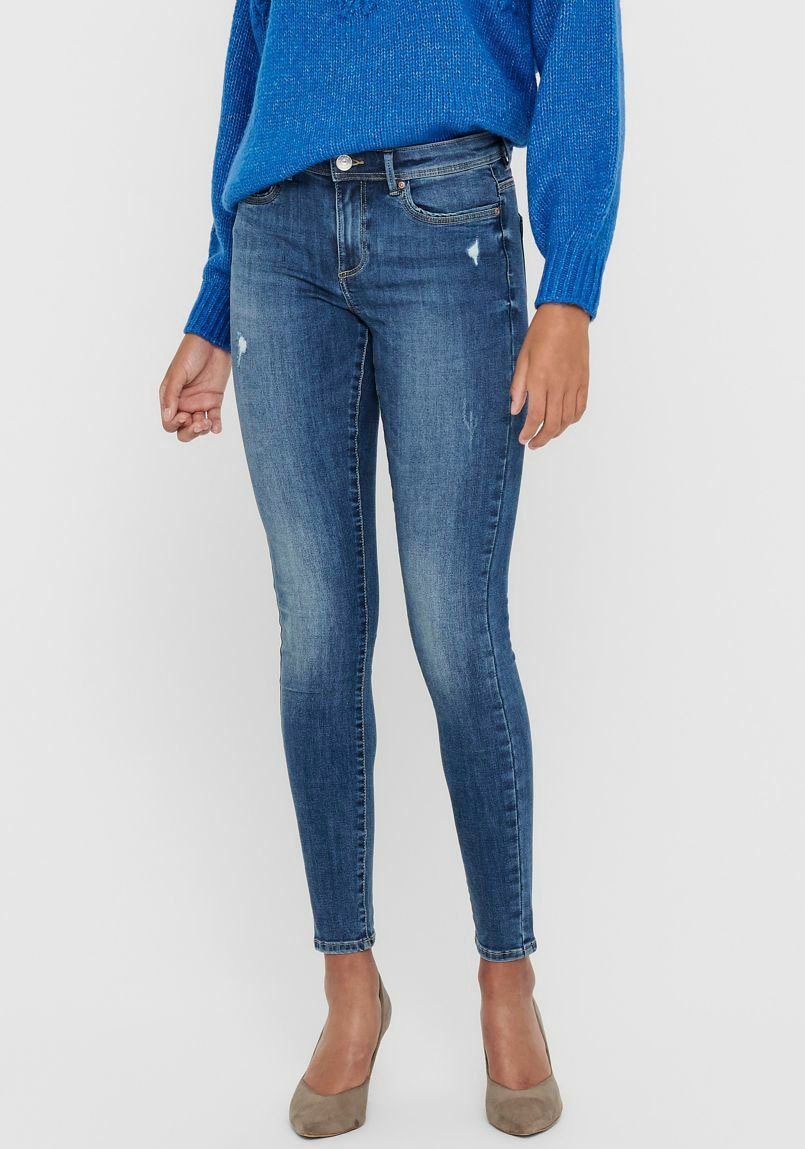ONLY Skinny-fit-Jeans »ONLWAUW – Skinny-Jeans mit Destroyed-Effekt und Stretch« skinny fit, modisch, Denim, Baumwollmischung