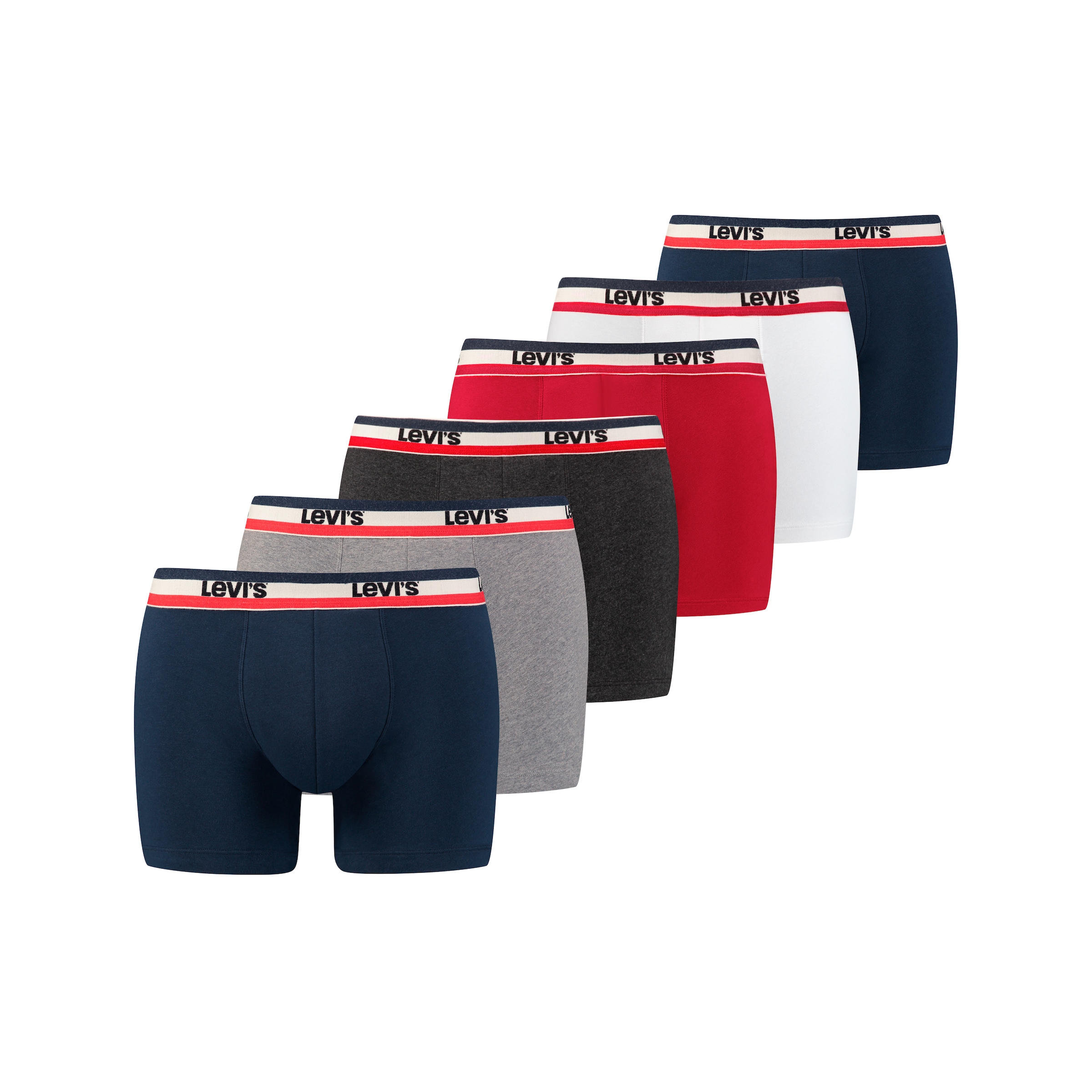Levi's® Boxershorts »Men Sportswear Logo Boxer« Packung, 6er-Pack, mit Logo-Bund