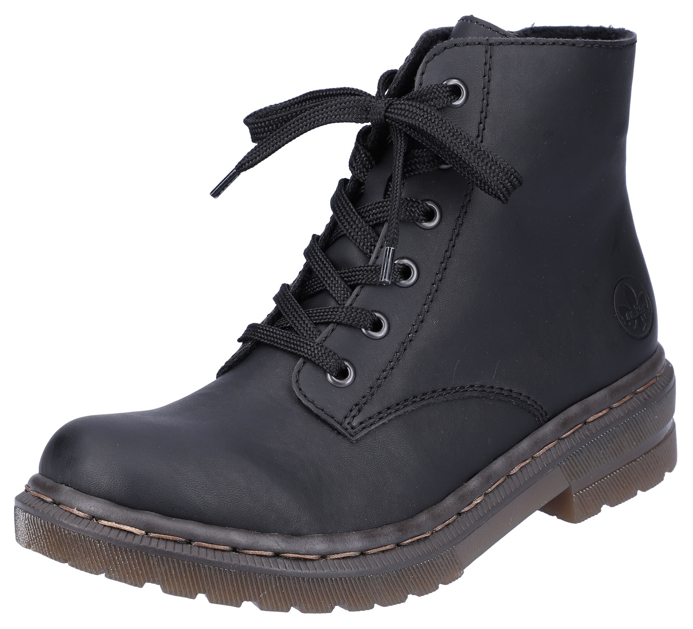Rieker Schnürboots , Schnürstiefelette, Blockabsatz, mit Logoprägung