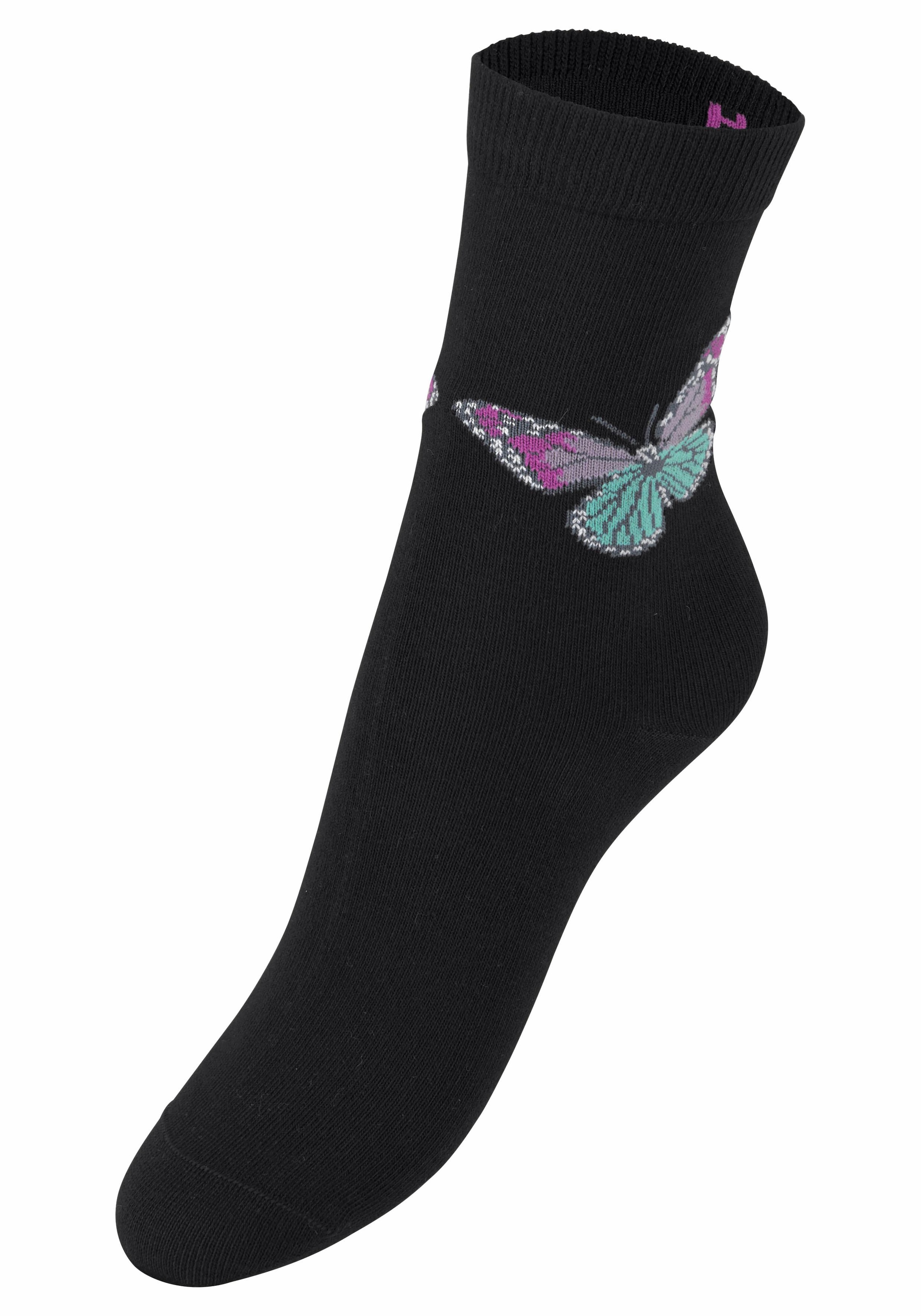 Preisermäßigung H.I.S Socken, bei Paar), Schmetterlings- mit online Jelmoli-Versand Schweiz (Set, Vogelmotiven kaufen 7 und