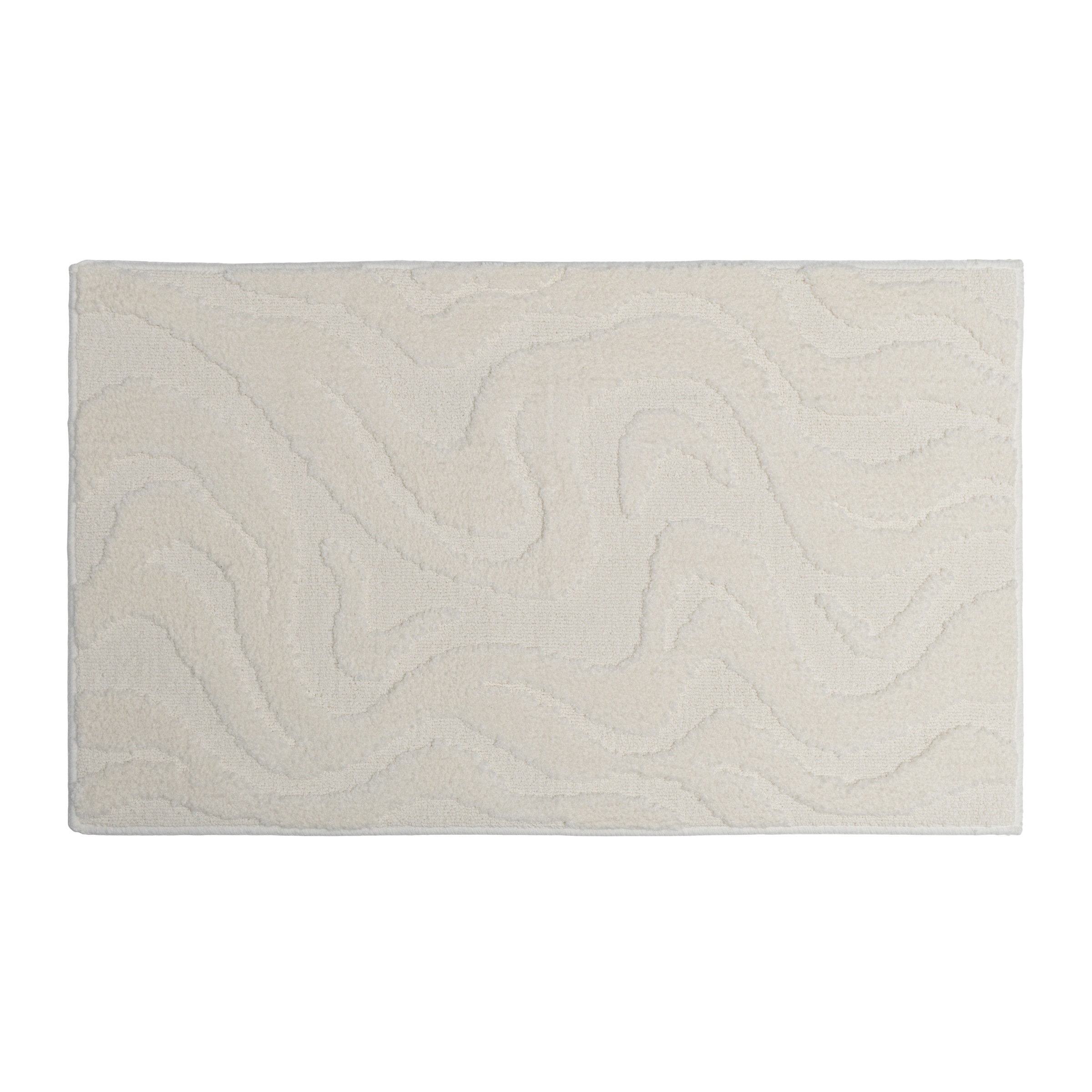 OTTO home Badematte "Wave, Badvorleger, Badezimmer Teppich" Höhe 10 mm rutschhemmend beschichtet fußbodenheizungsgeeignet  schnell trocknend Hoch-Tief-Effekt, modernes Muster, Welle, Badteppich, Duschvorleger