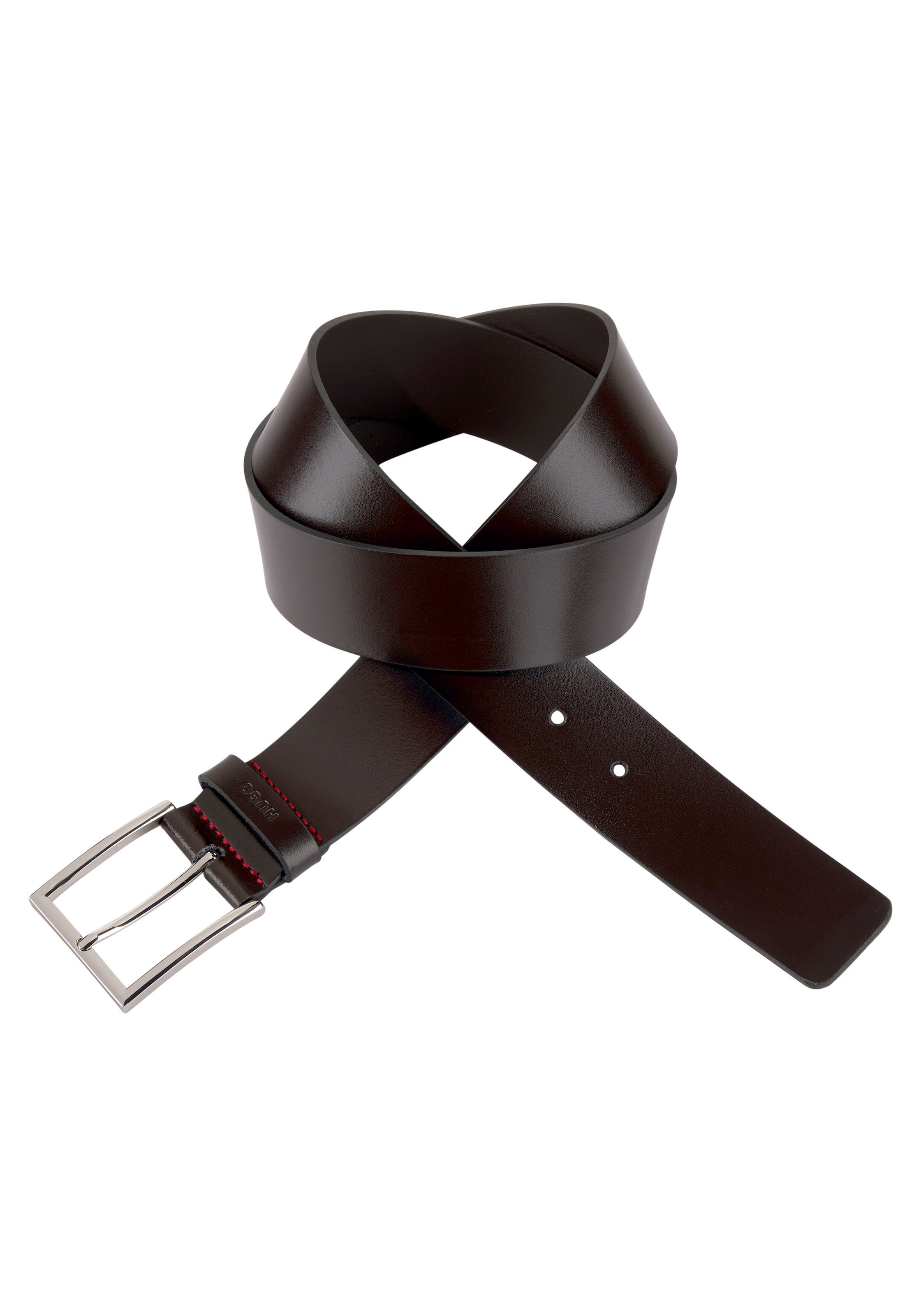 roter kaufen Jelmoli-Versand mit der und Schlaufe Logo-Prägung Ledergürtel | Naht HUGO »Giaspo«, auf online