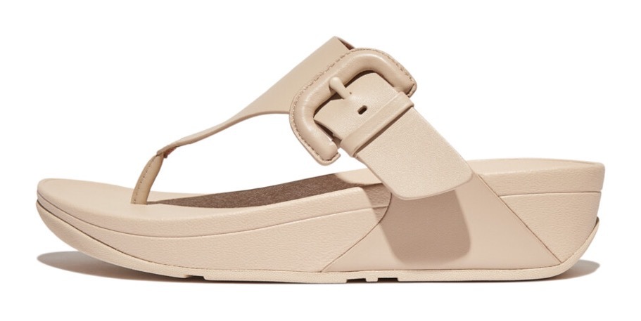 Fitflop Zehentrenner LULU COVERED Keilabsatz Sommerschuh Schlappen