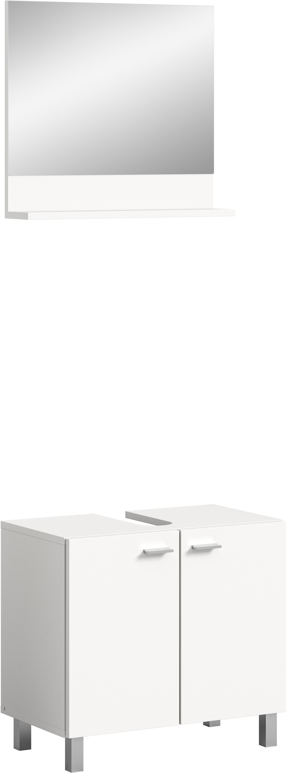 welltime Badmöbel-Set »Tampa, best. aus Waschbeckenunterschrank und Spiegel, Breite 57cm,«, (Set, 2 St.), 2-teilig, Bad-Möbel, Bad-Spiegel, Badschrank