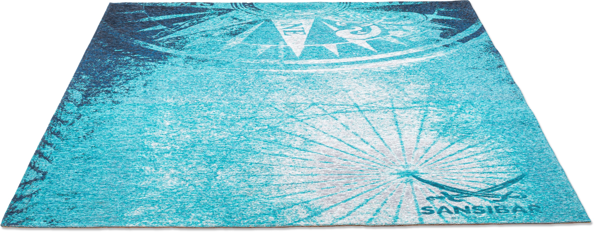 ❤ Sansibar Teppich »Keitum 011«, rechteckig, Flachgewebe, modernes Design,  Motiv Kompass entdecken im Jelmoli-Online Shop