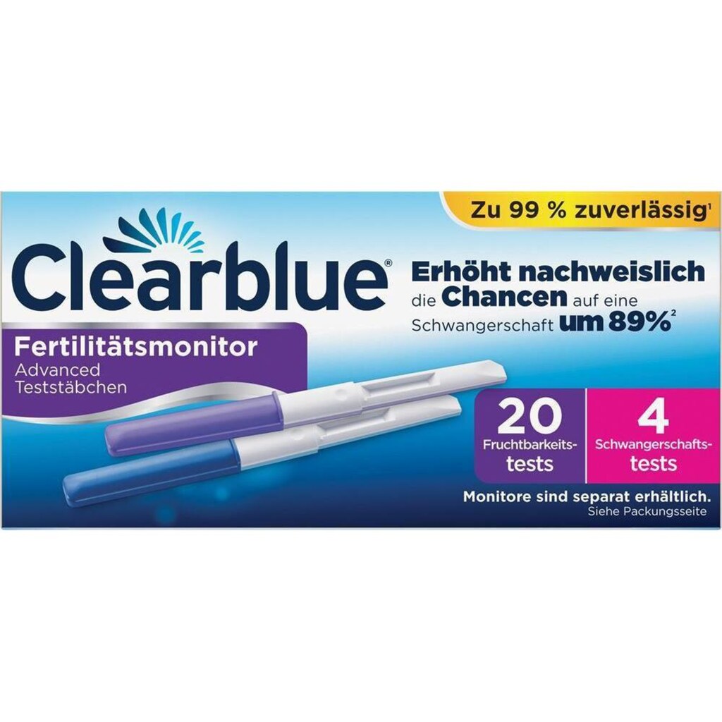Wasserteststreifen »Clearblue Clearblue Teststäbchen für Fertilitätsmonitor«, (Set)