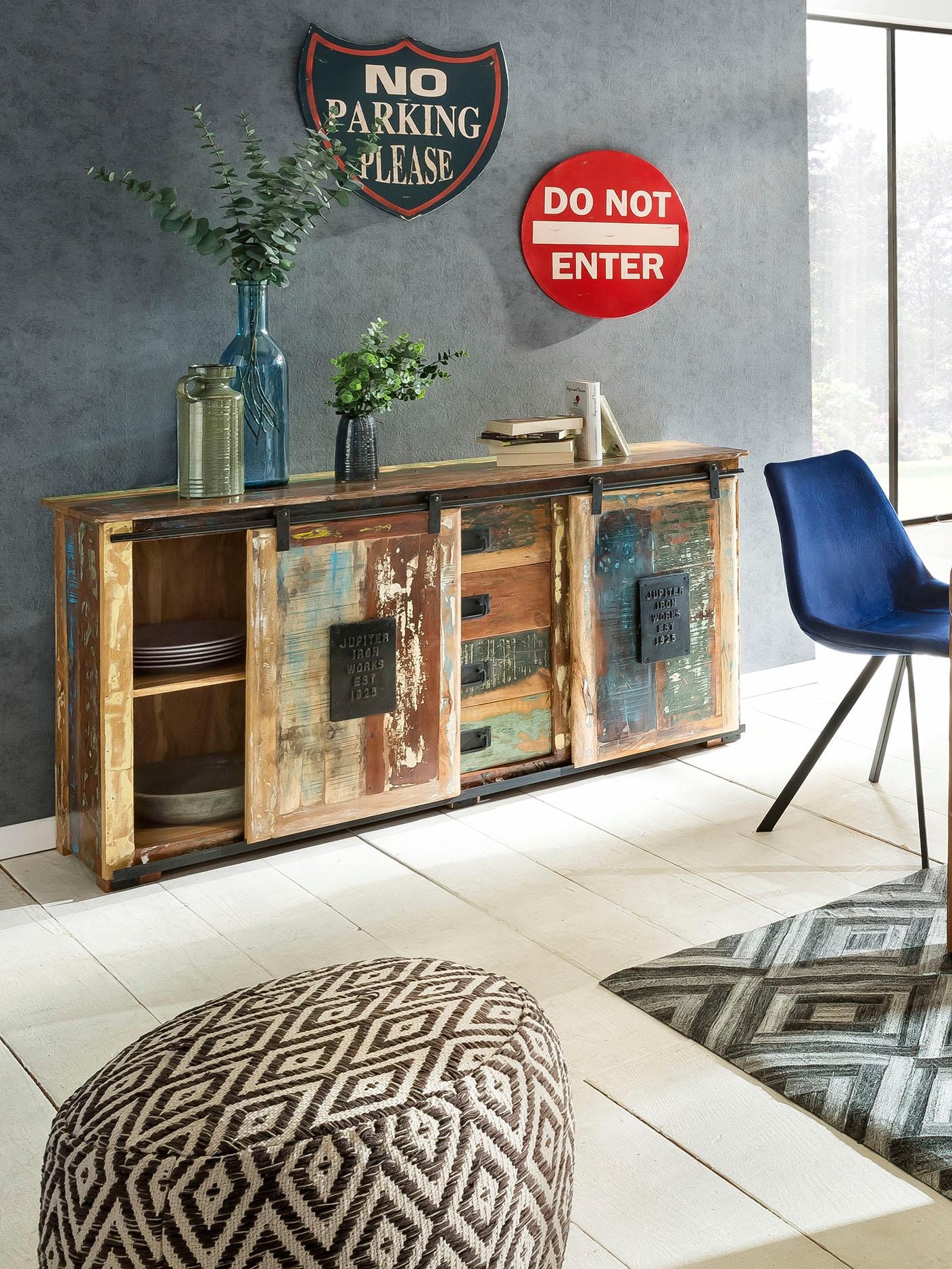 SIT Sideboard »Jupiter«, aus recyceltem Altholz, Shabby Chic, Vintage