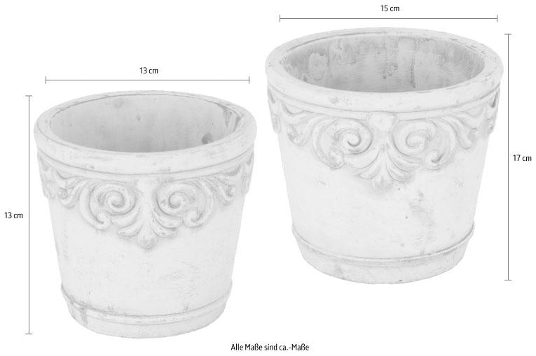 Home affaire Übertopf, (Set, 2 St.), Keramikübertopf mit Ornamenten, Vase  online kaufen | Jelmoli-Versand