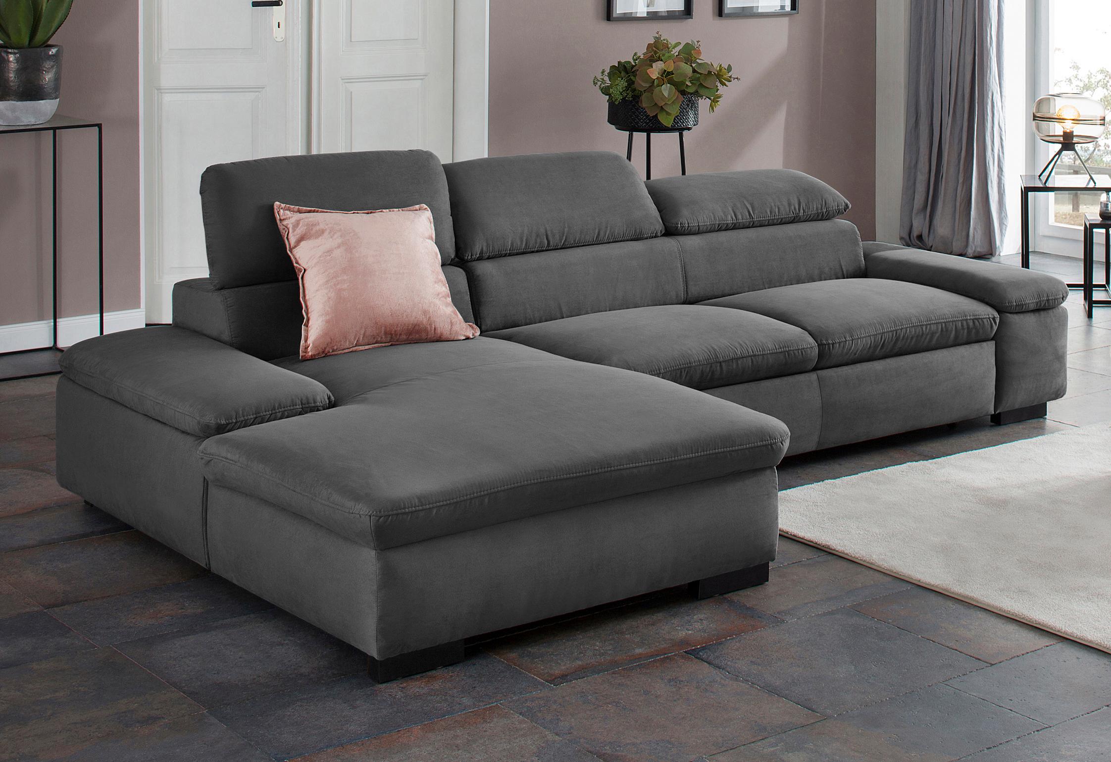 Home affaire Ecksofa "Alberto L-Form" mit Kopfteilverstellung, wahlweise mit Bettfunktion