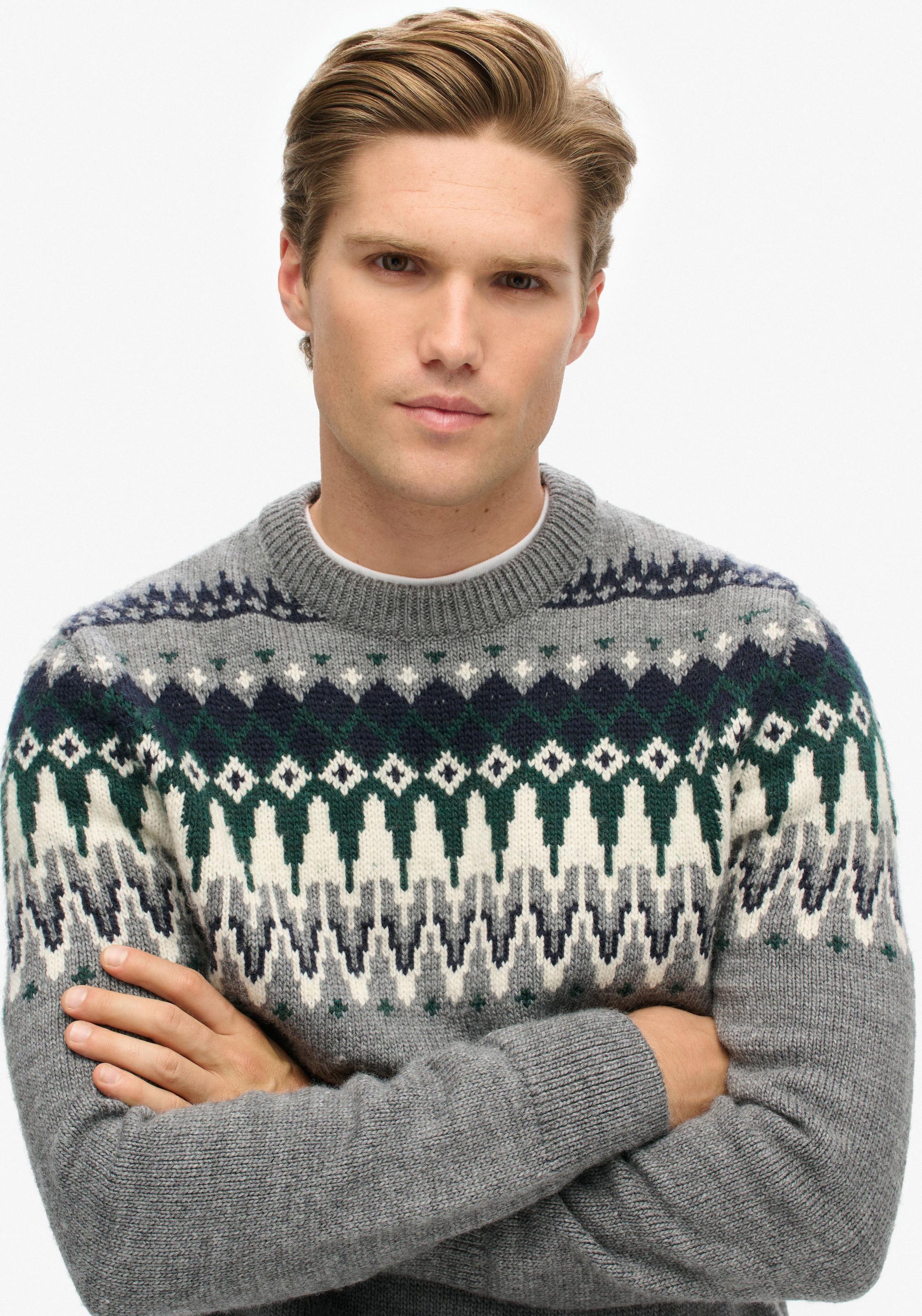 Superdry Rundhalspullover »FAIRISLE KNIT CREW JUMPER«